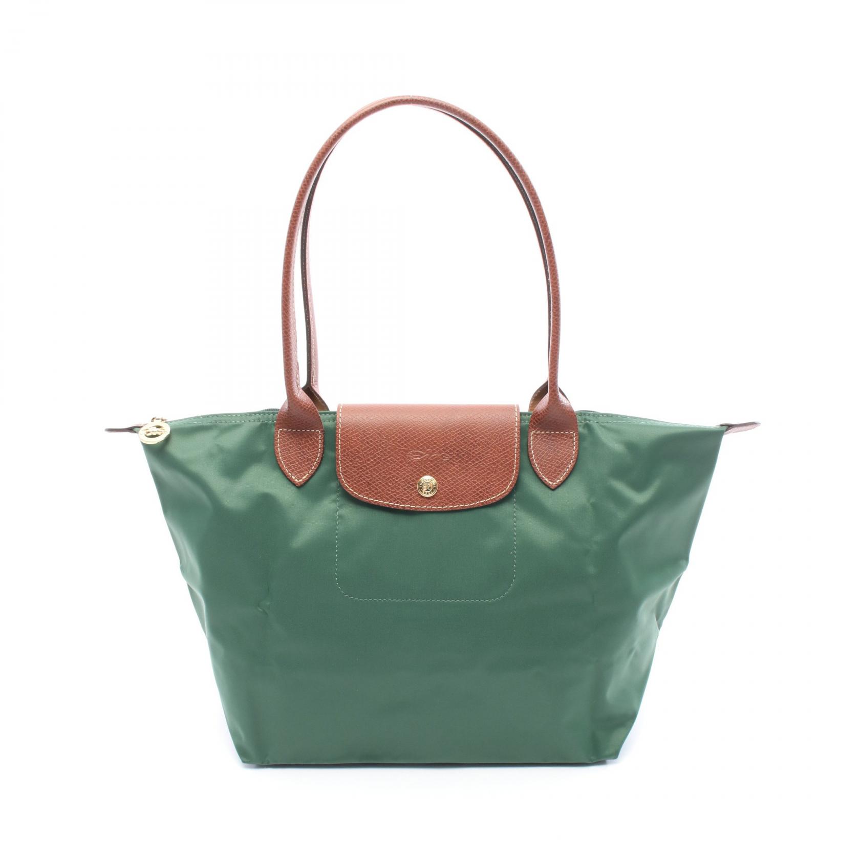 【15%OFFクーポン対象 4/4 20時-4/10 23:59】ロンシャン Longchamp LE PLIAGE ORIGINAL M ル プリアージュ オリジナル M トートバッグ バッグ キャンバス レザー グリーン系 / ブラウン系 L2605089P95 【新品】