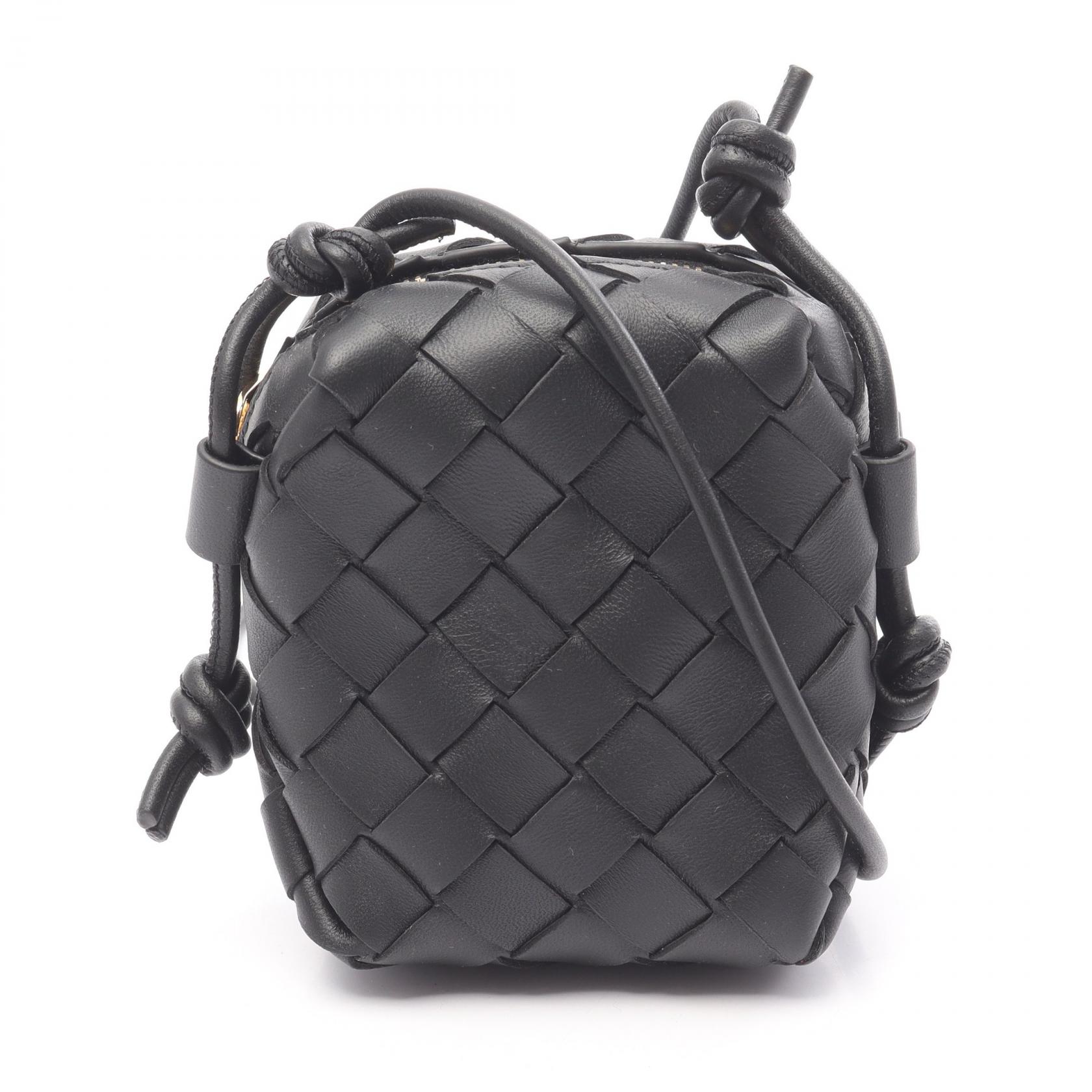 ボッテガヴェネタ BOTTEGA VENETA イントレチャート マイクロ ショルダーバッグ バッグ レザー ブラック系 805806V4W518425 【新品】
