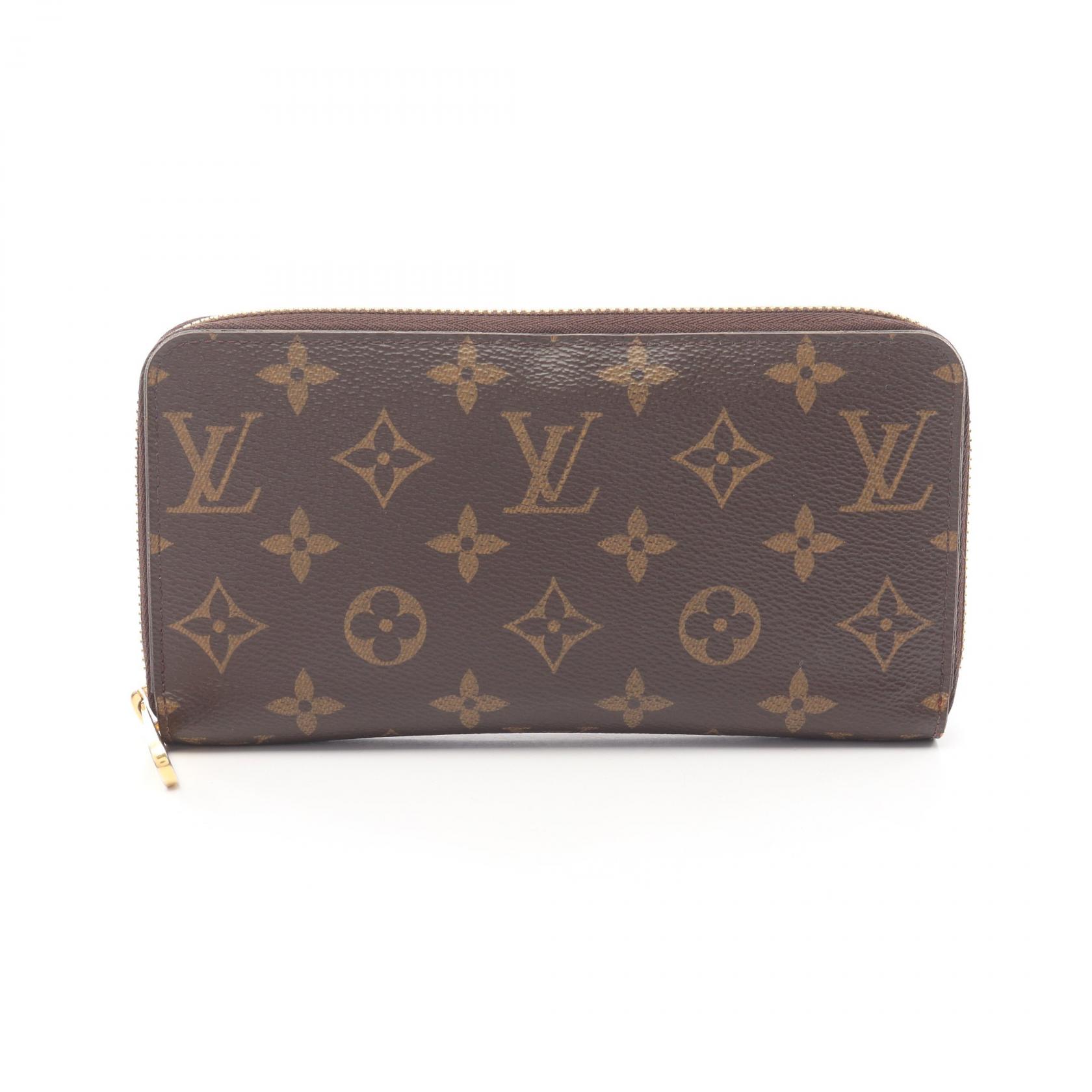 【15%OFFクーポン 7/19 20時～7/26 9:59】ルイ・ヴィトン LOUIS VUITTON ジッピーウォレット ラウンド長財布 財布 PVCコーティングキャンバス モノグラム ブラウン系 / レッド系 M41896 【中古】｜RECLO（リクロ）店