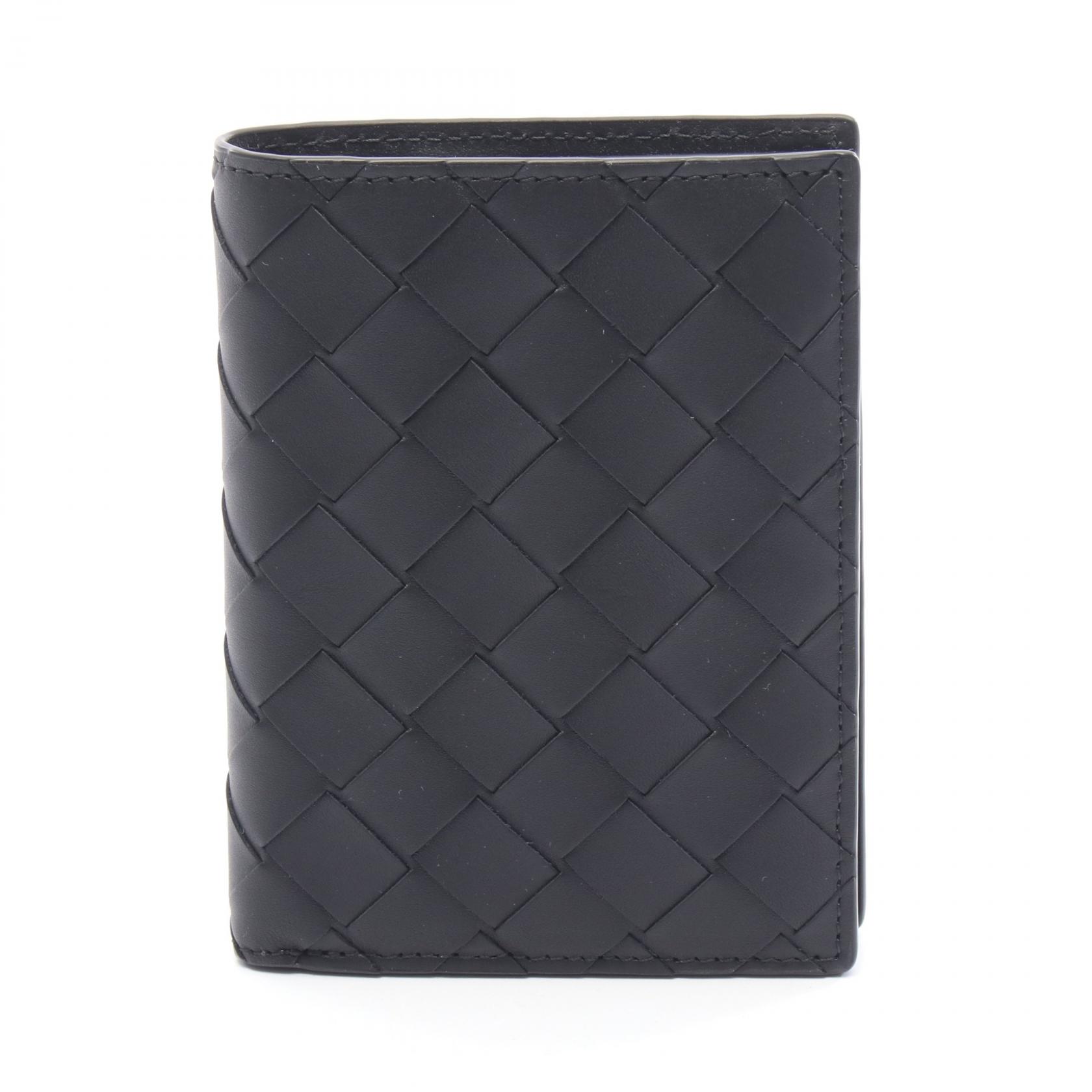ボッテガヴェネタ BOTTEGA VENETA イントレチャート 札入れ 財布 レザー ブラック系 742143VCPQ48803 【中古】