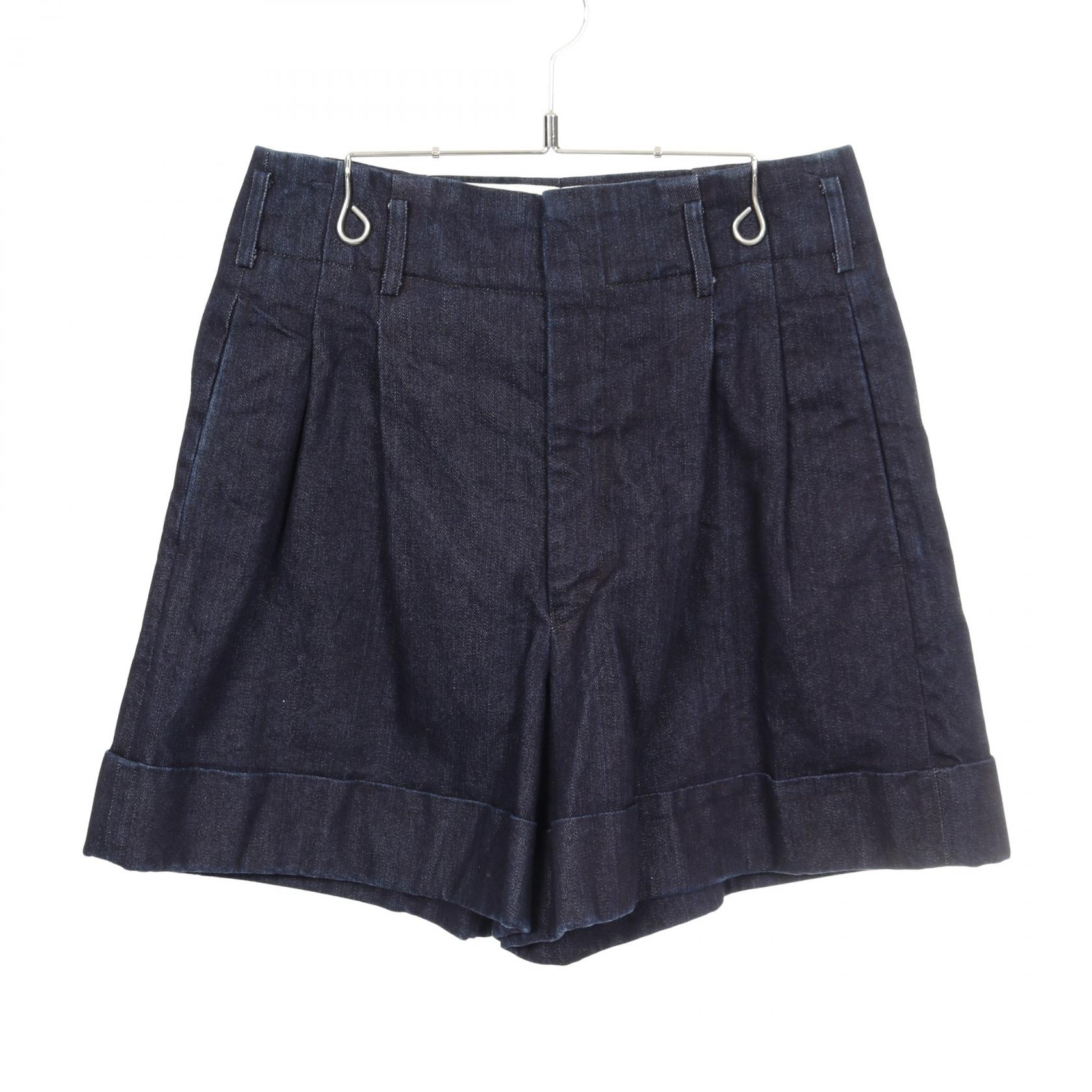 コムデギャルソン COMME des GARCONS ショート デニムパンツ 衣料品 ボトムス シルク コットン ネイビー系 【中古】