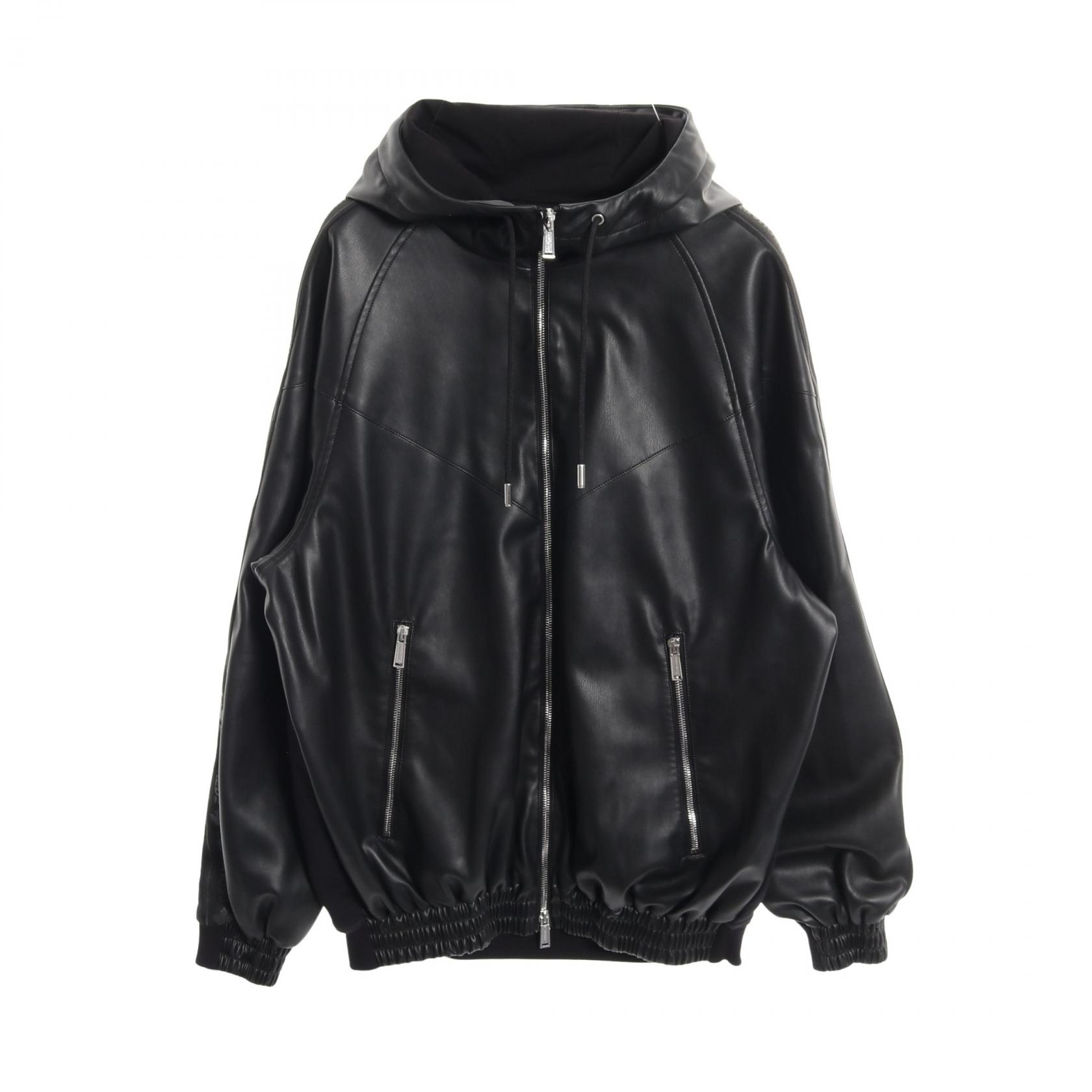 ディースクエアード DSQUARED2 Hybrid Swag Track Suit ブルゾン 衣料品 アウター フェイクレザー / コットン ブラック系 S74AM1459 【中古】