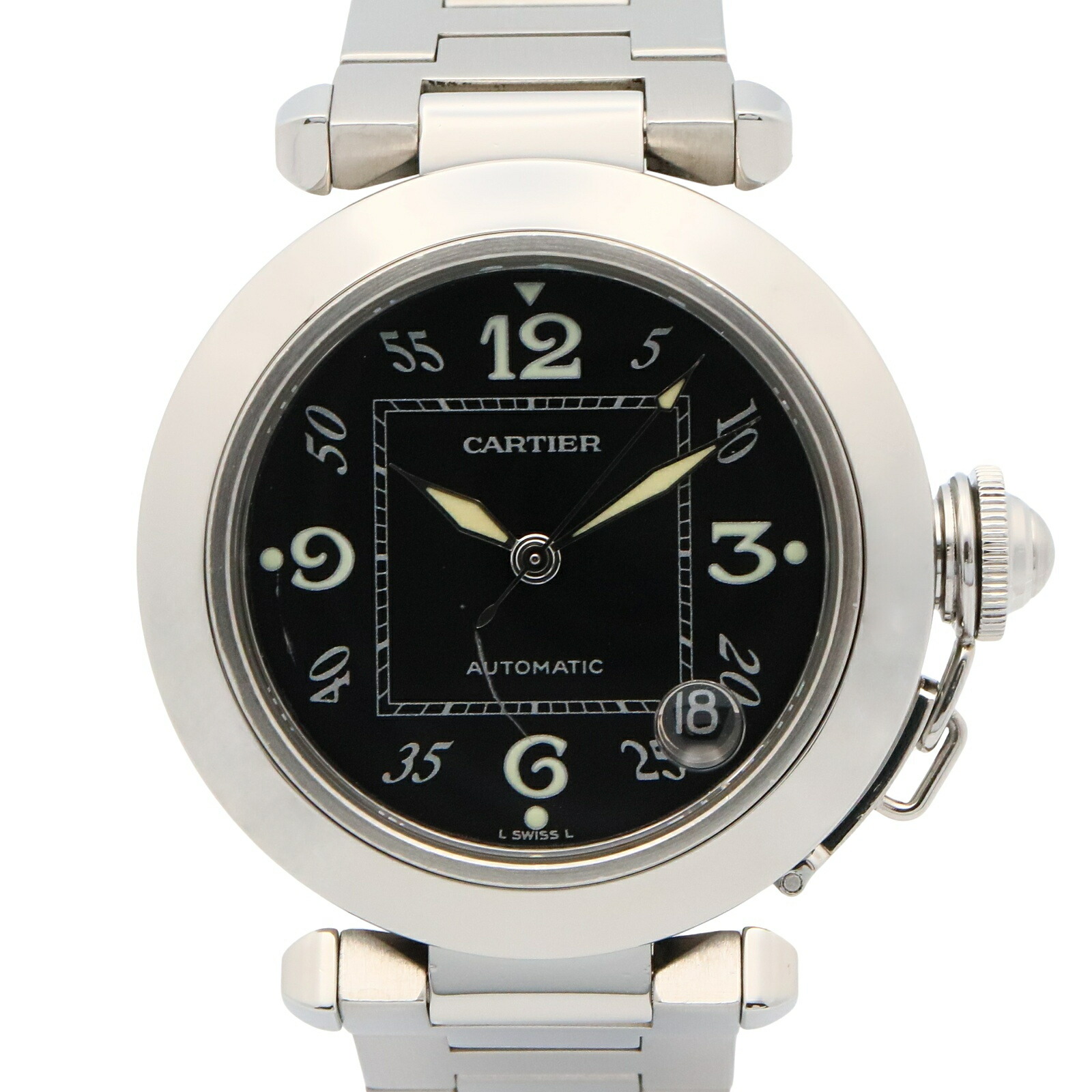 【10%OFFクーポン 7/21 10時~7/26 9:59】カルティエ CARTIER パシャC 腕時計 時計 ステンレススチール ブラック系 W31043M7 【中古】|RECLO(リクロ)店
