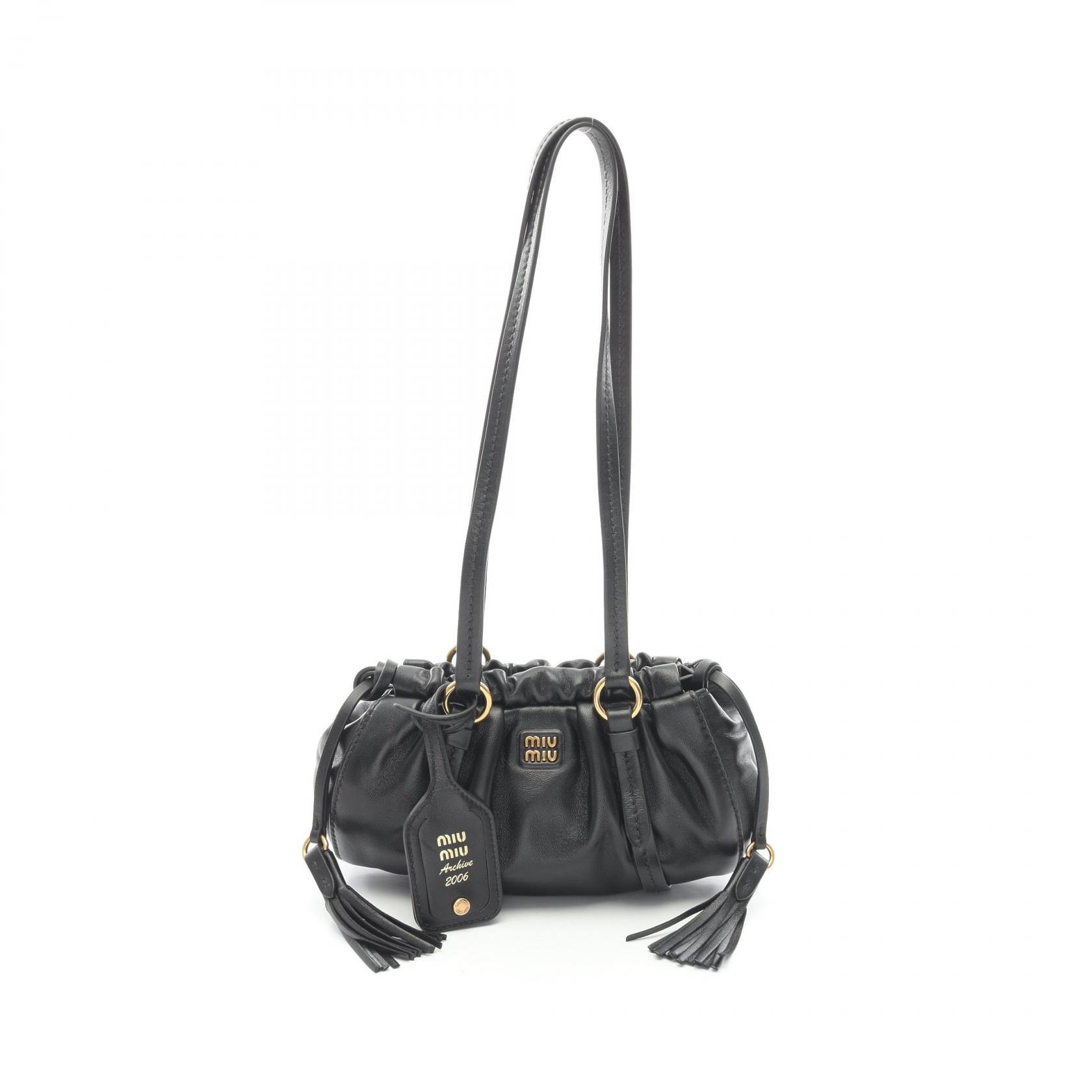 ミュウ ミュウ Miu Miu NAPPA ジョワ ショルダーバッグ バッグ レザー ブラック系 5BP089ACSWF0002 【新品】