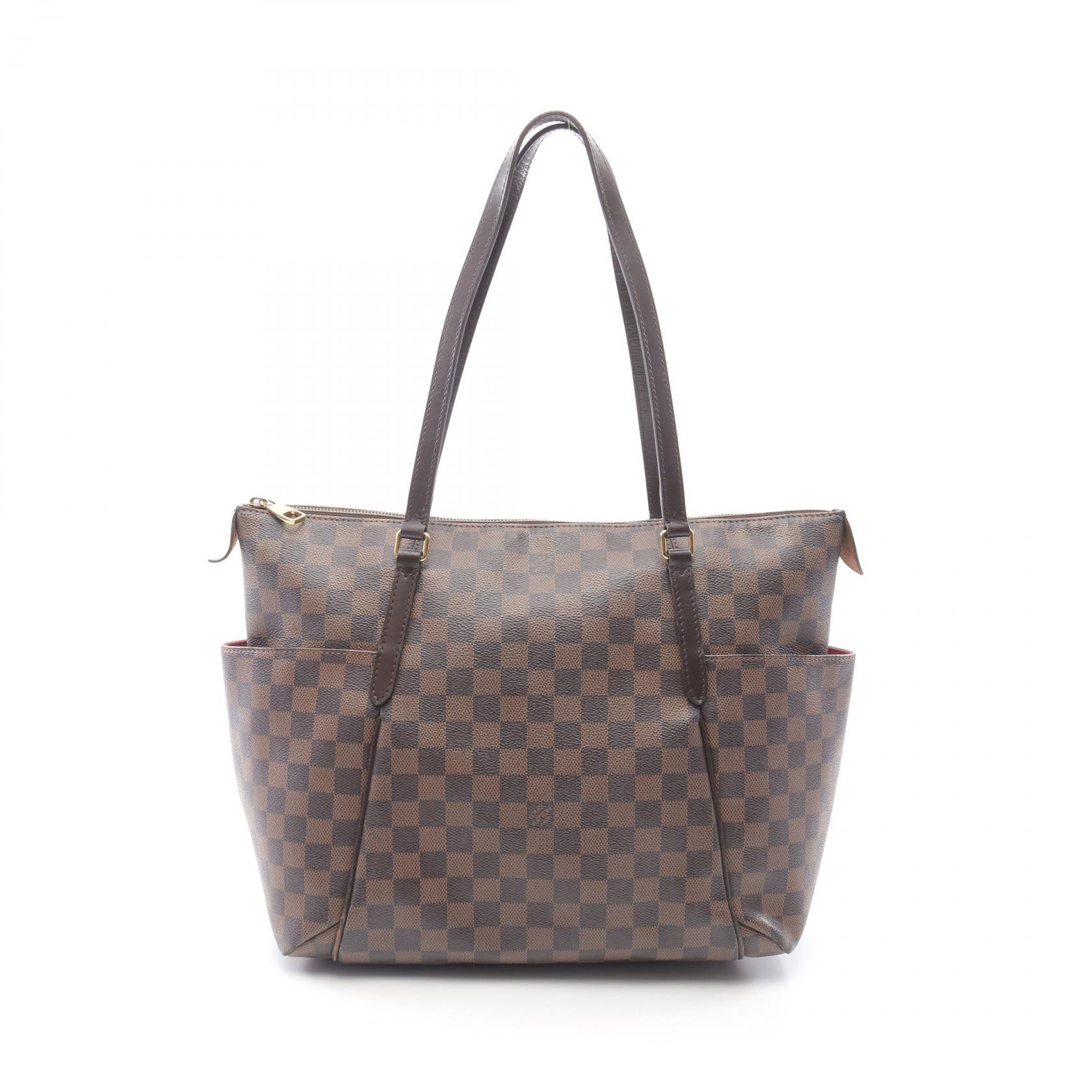 【15%OFFクーポン対象 4/4 20時-4/10 23:59】ルイ・ヴィトン LOUIS VUITTON トータリーMM トートバッグ バッグ PVCコーティングキャンバス レザー ダミエ ブラウン系 N41281 【中古】