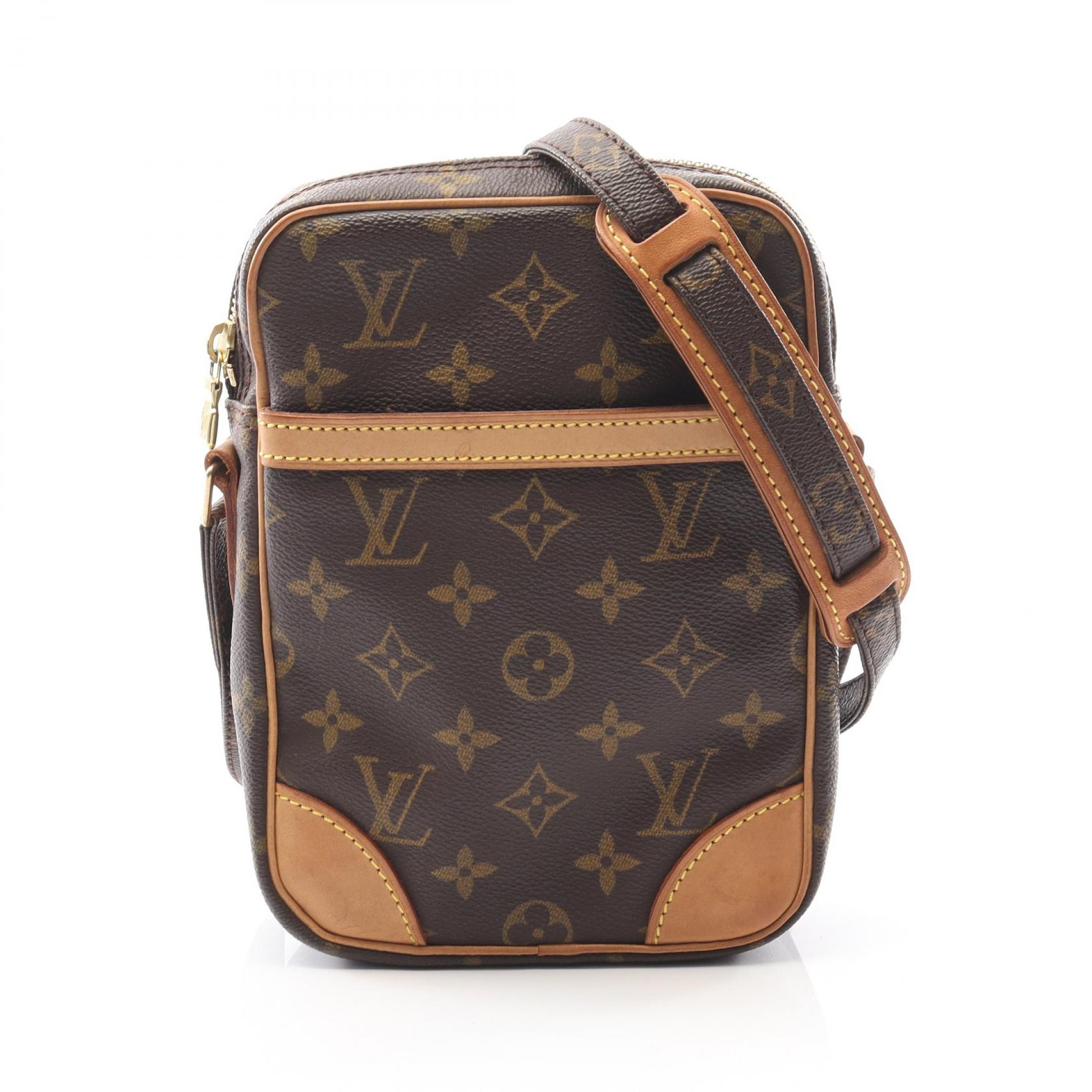 【15%OFFクーポン対象 4/4 20時-4/10 23:59】ルイ・ヴィトン LOUIS VUITTON ダヌーブ ショルダーバッグ バッグ PVCコーティングキャンバス レザー モノグラム ブラウン系 M45266 【中古】