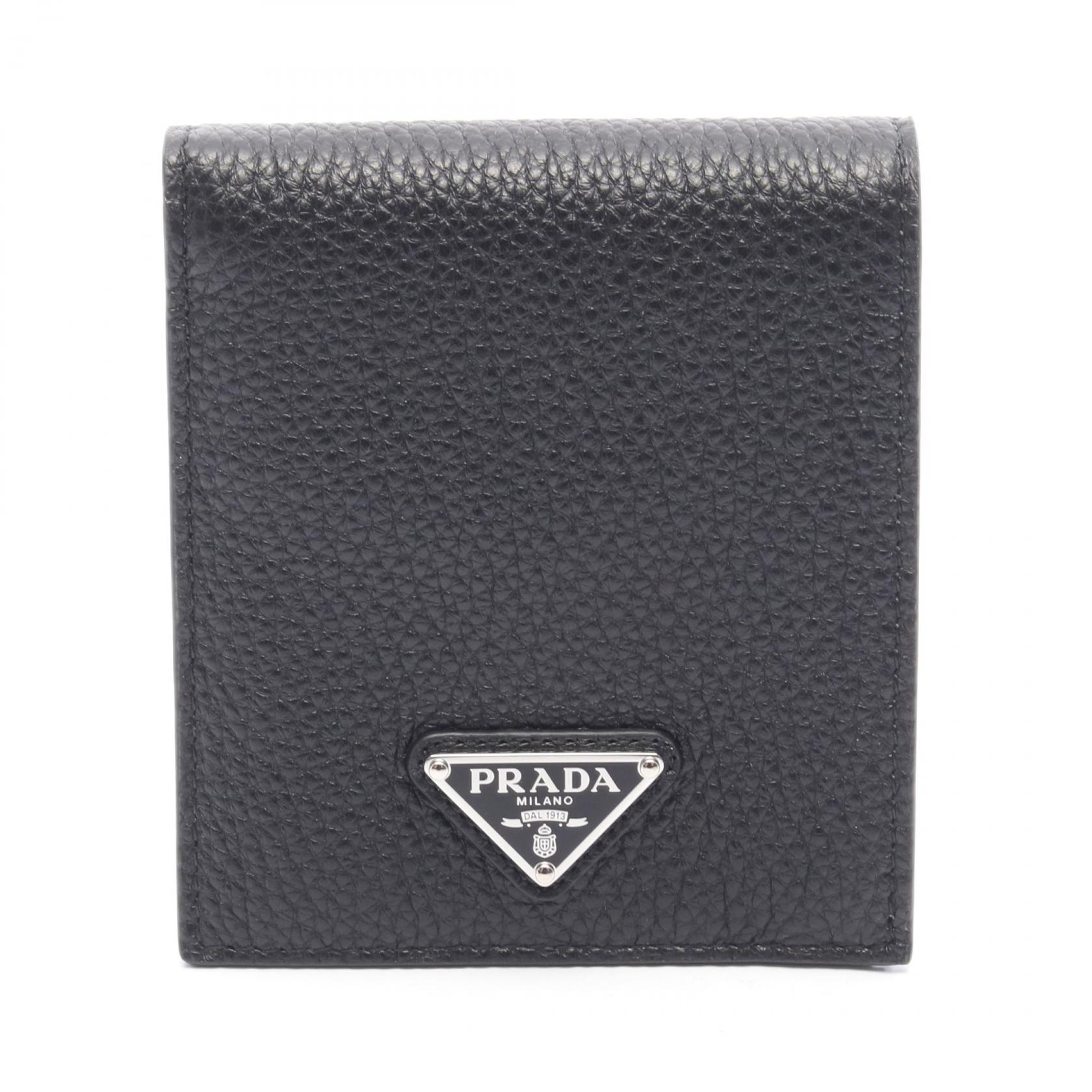 プラダ PRADA 札入れ 財布 レザー ブラック系 2MO5132E54F0002 【中古】