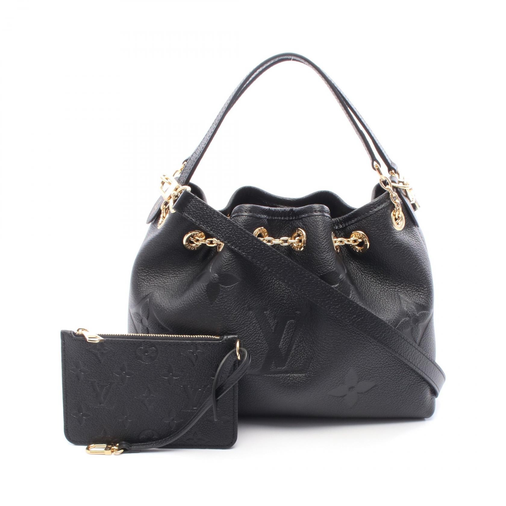 【15%OFFクーポン対象 4/4 20時-4/10 23:59】ルイ・ヴィトン LOUIS VUITTON LVバンドル ハンドバッグ バッグ レザー モノグラム・アンプラント ブラック系 M47209 【中古】