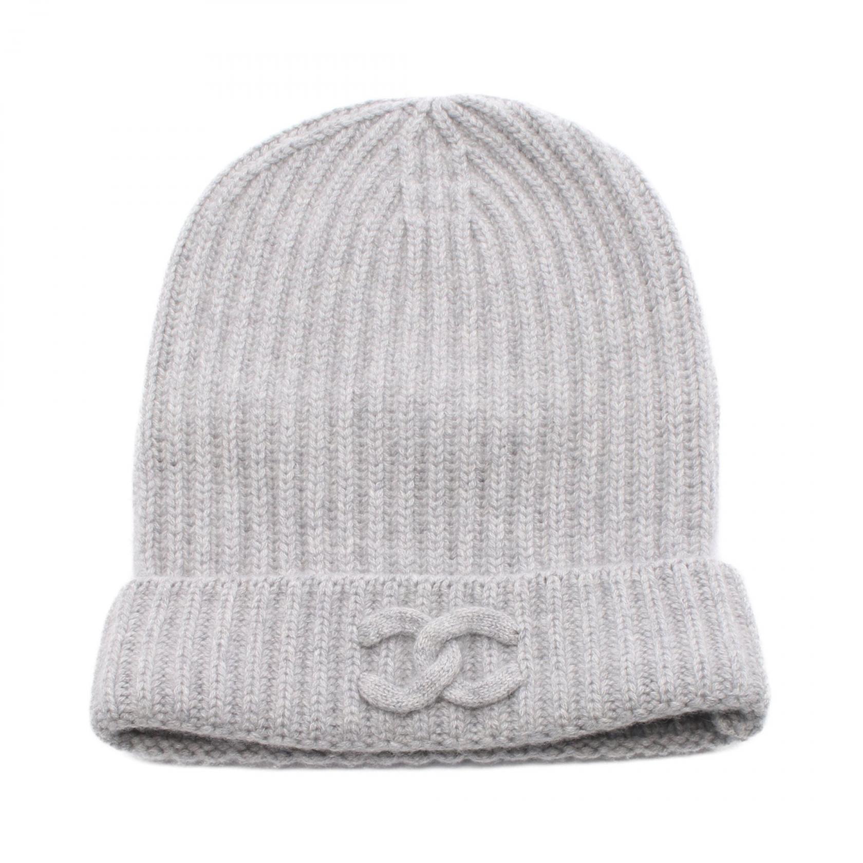 シャネル ココマーク カシミヤ ニット帽 帽子 ニットキャップ ホワイト 中古・古着通販】CHANEL (シャネル) ココマークカシミヤニット帽
