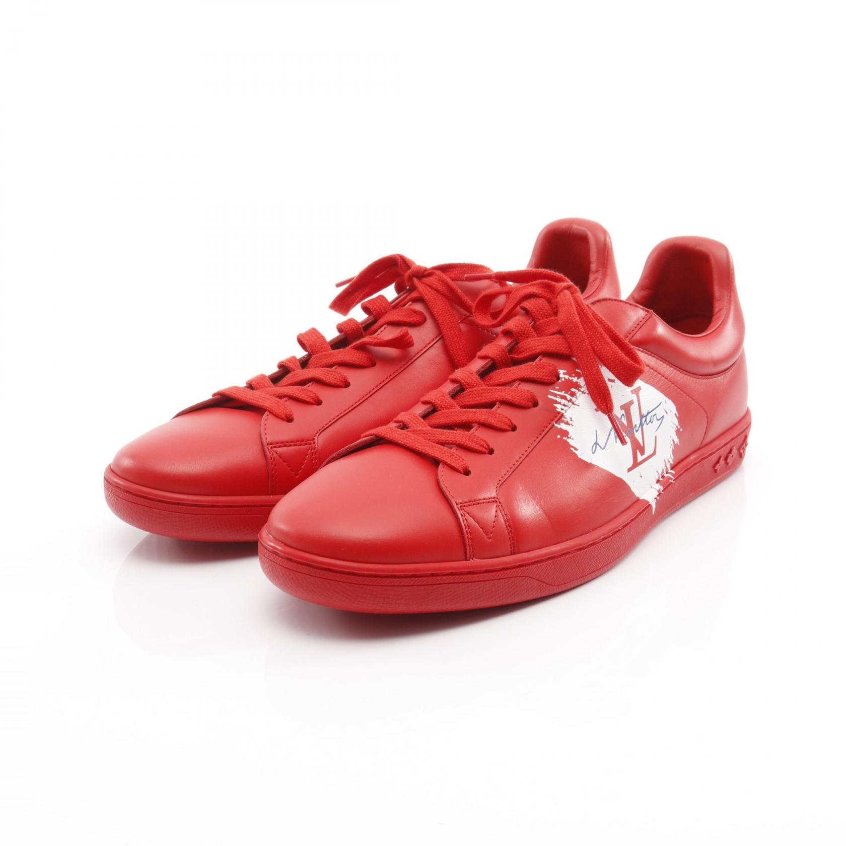 ルイ・ヴィトン LOUIS VUITTON ルクセンブルクライン スニーカー 靴 レザー レッド系 / ホワイト系 【中古】｜RECLO（リクロ）店