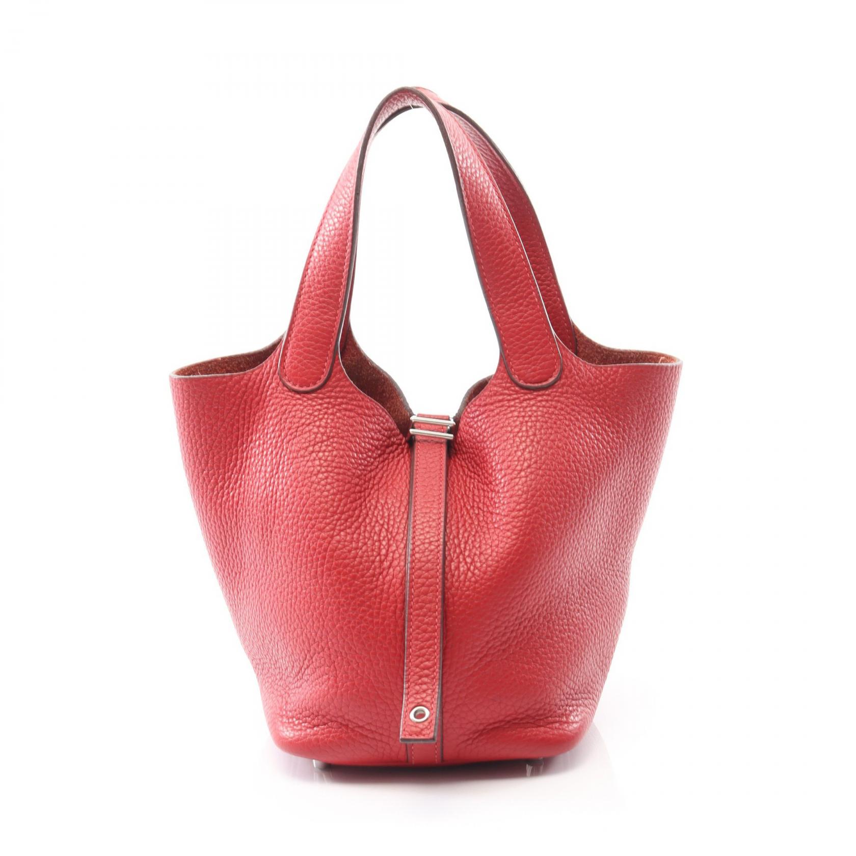 【15%OFFクーポン対象 4/4 20時-4/10 23:59】エルメス HERMES ピコタンロックPM ハンドバッグ バッグ レザー トリヨンクレマンス トリヨンクレマンス レッド系 【中古】