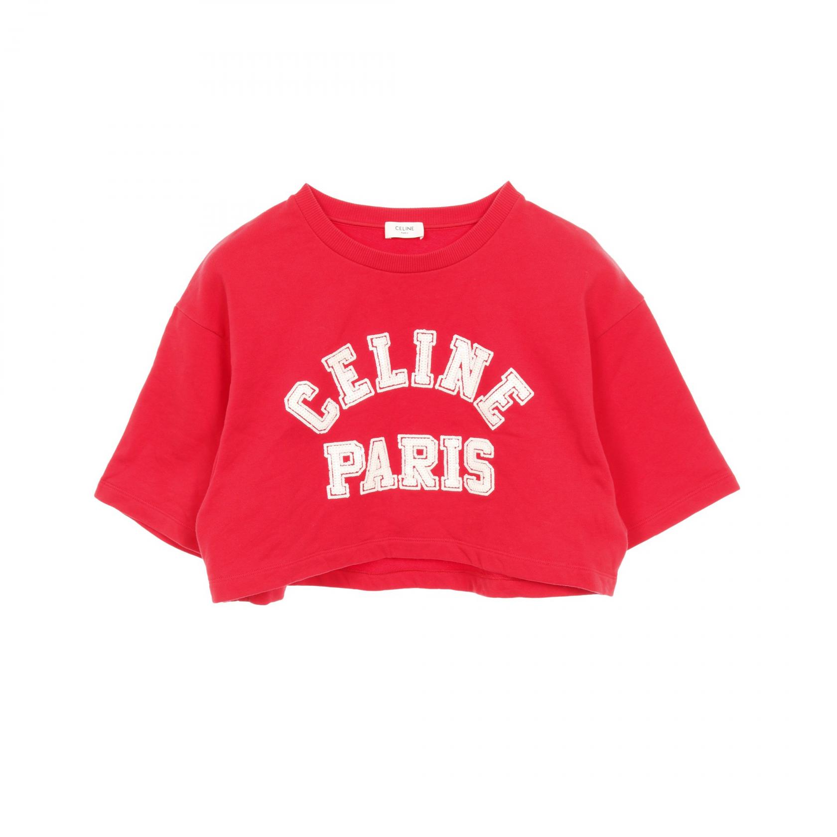 セリーヌ CELINE カットソー 衣料品 トップス コットン レッド系 【中古】