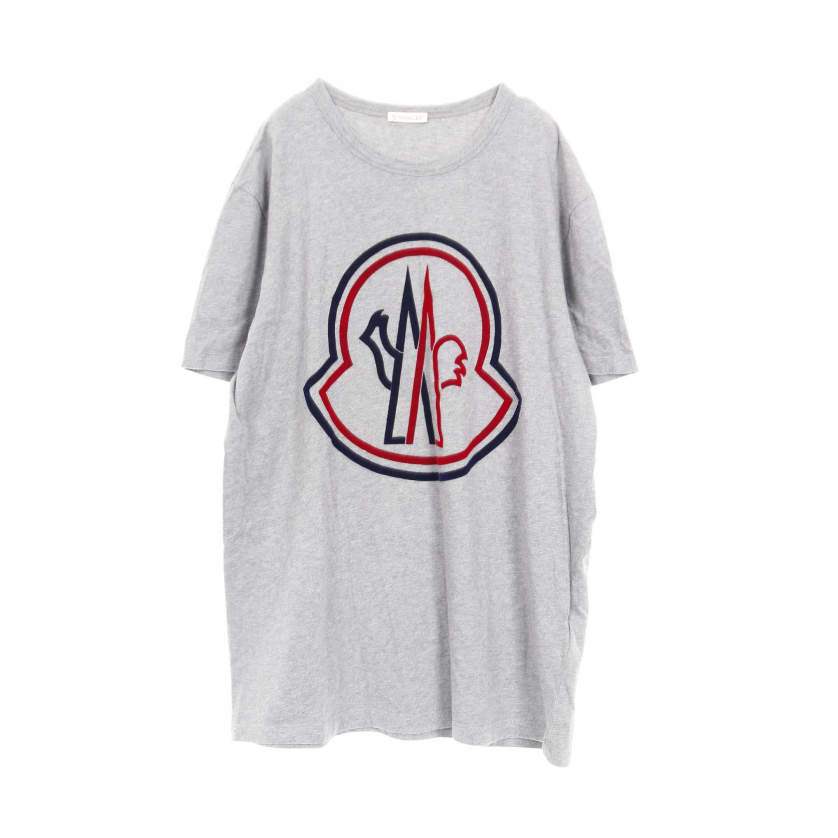 モンクレール MONCLER ロゴ カットソー 衣料品 トップス コットン グレー系 / レッド系 / ネイビー系 【中古】