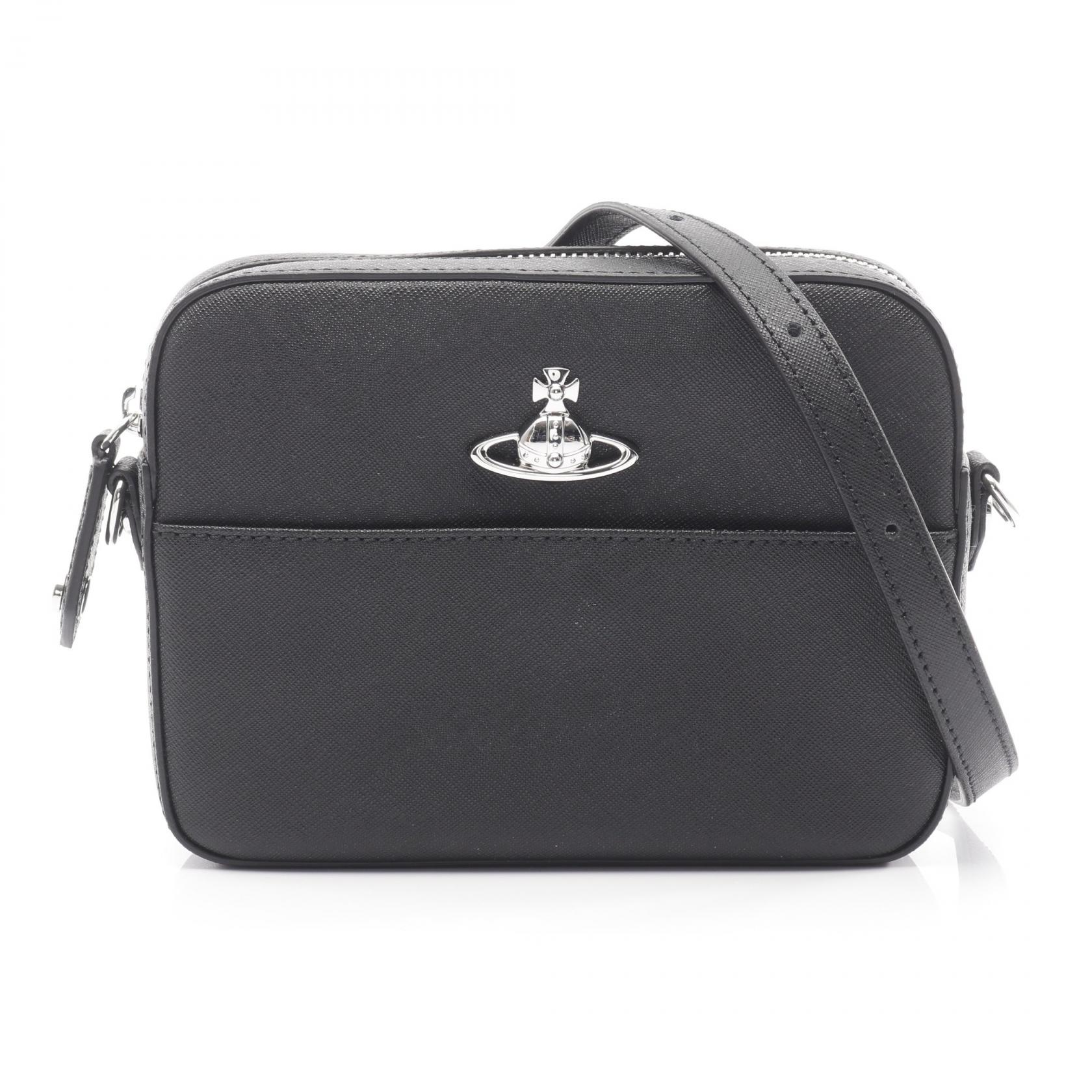 ヴィヴィアンウエストウッド Vivienne Westwood SAFFIANO CAMERA BAG オーブ ショルダーバッグ バッグ レザー ブラック系 4303006441214N401 【新品】