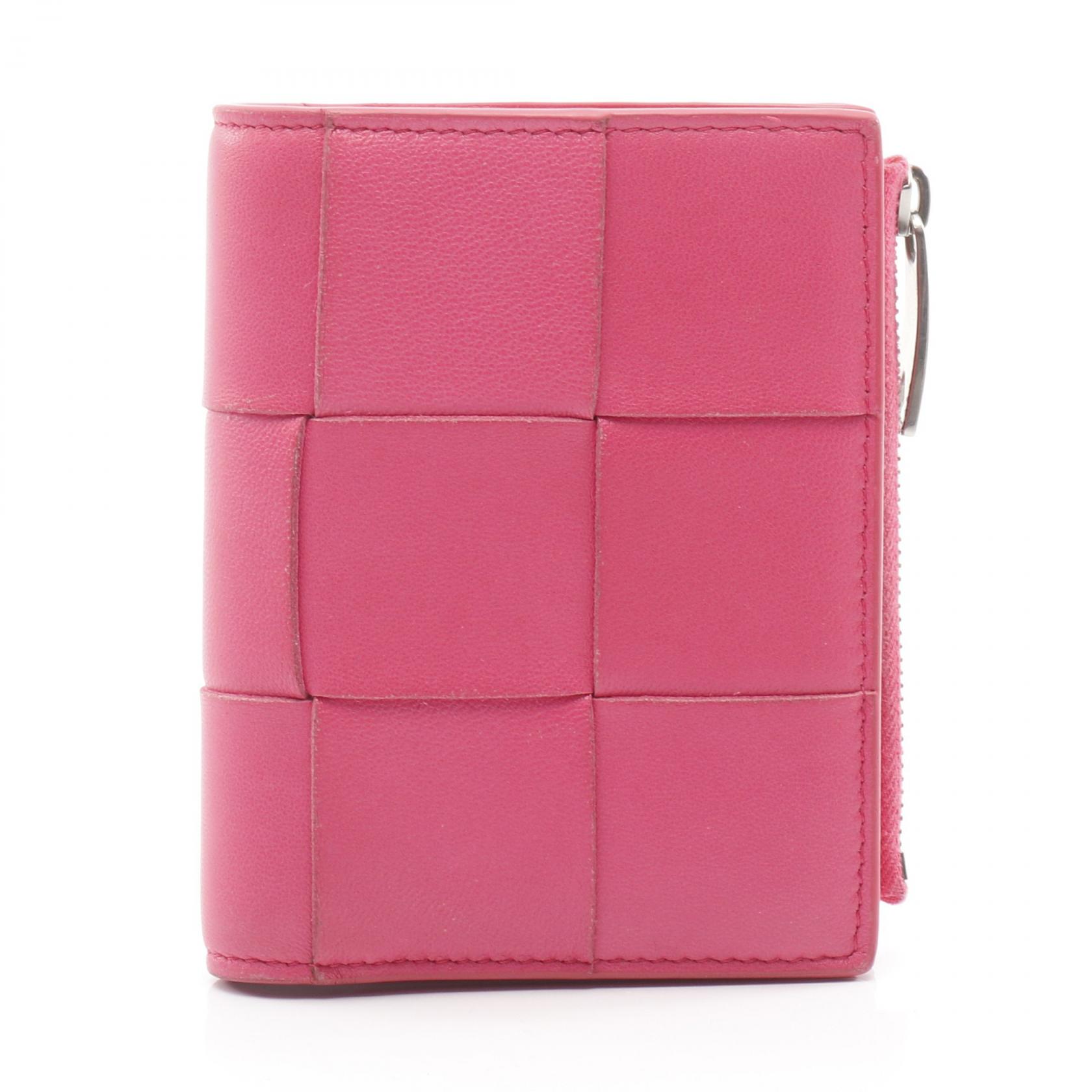 美品✨ボッテガヴェネタ イントレチャート ラウンドジップ ケース ピンク 美品✨ボッテガヴェネタ イントレチャート ラウンドジップ ケース