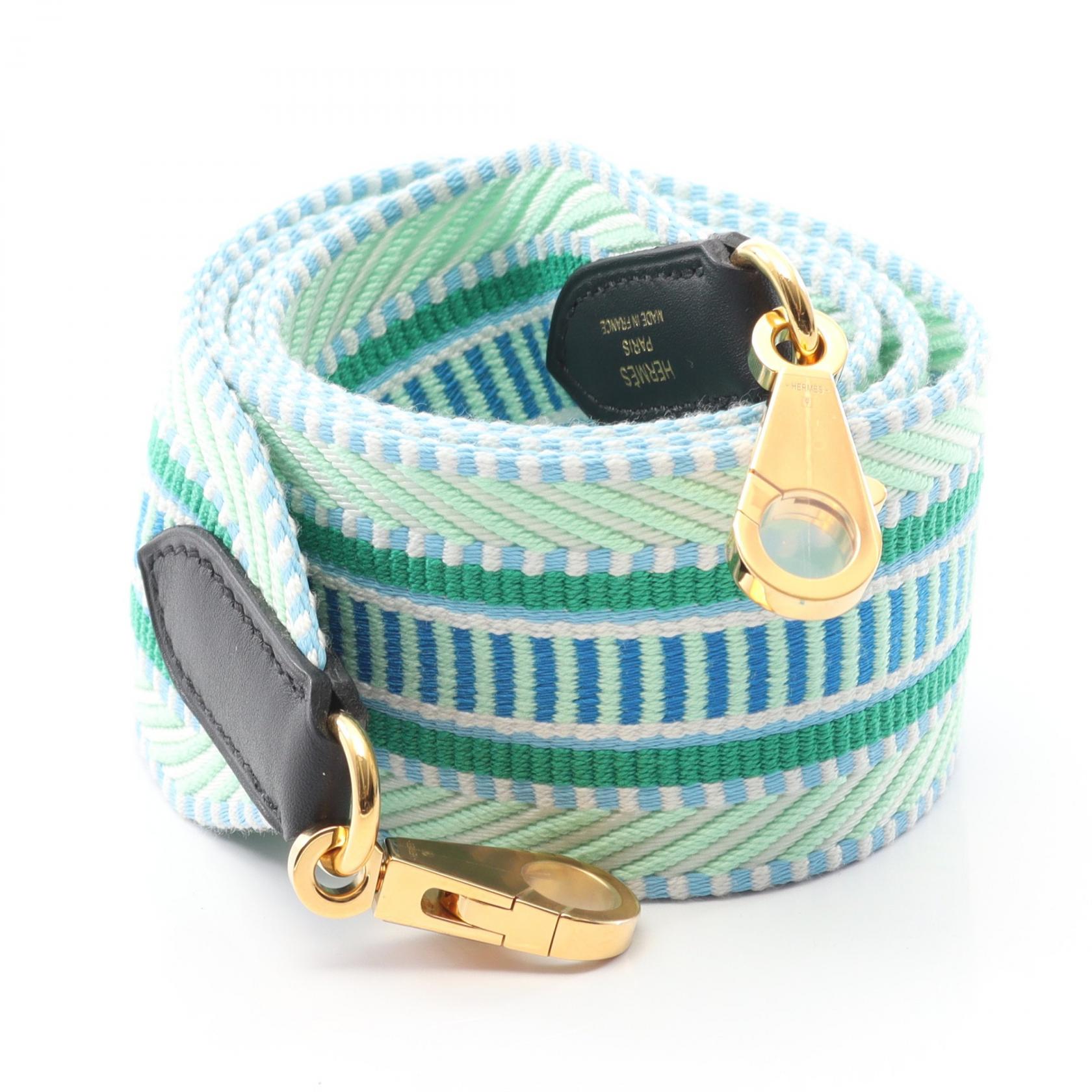 エルメス バンドリエール ショルダーストラップ グリーン キャンバス