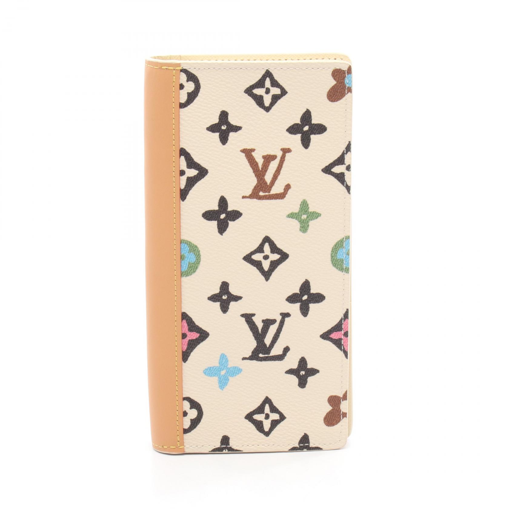 ルイ・ヴィトン LOUIS VUITTON ポルトフォイユ ブラザ NM 二つ折り長財布 財布 PVCコーティングキャンバス モノグラム・クラギー アイボリー系 / マルチカラー / バニラ M83335 【中古】