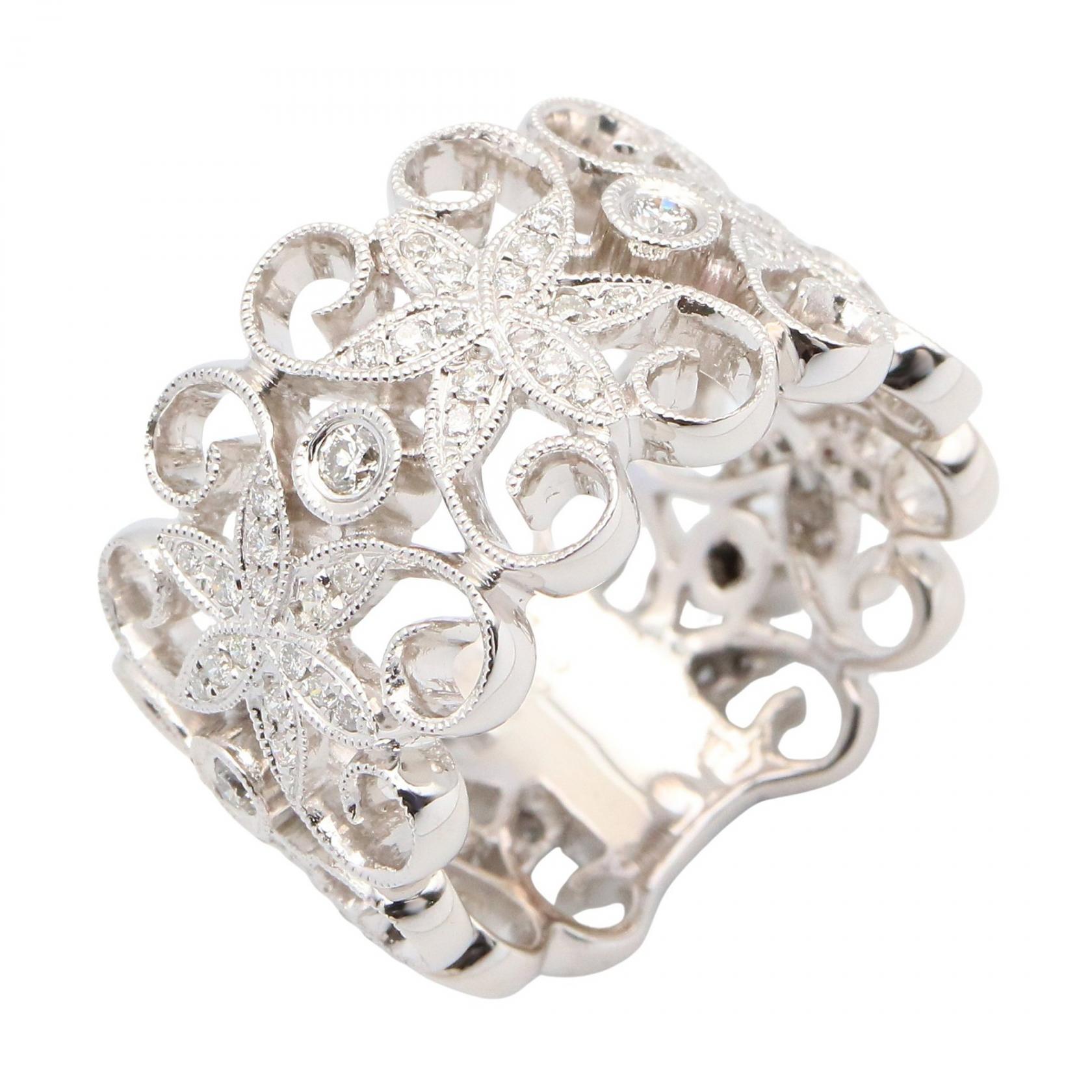 ジュエリー JEWELRY ダイヤ リング リング・指輪 ジュエリー K18WG（ホワイトゴールド） ダイヤモンド クリア系 / シルバー系 ﾀﾞｲﾔ 12.7g 【中古】