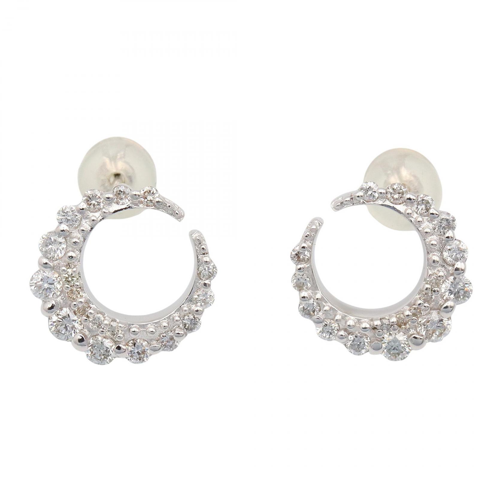 ジュエリー JEWELRY ダイヤ ピアス ピアス ジュエリー K18WG（ホワイトゴールド） ダイヤモンド クリア系 / シルバー系 ﾀﾞｲﾔ 3.5g 【中古】