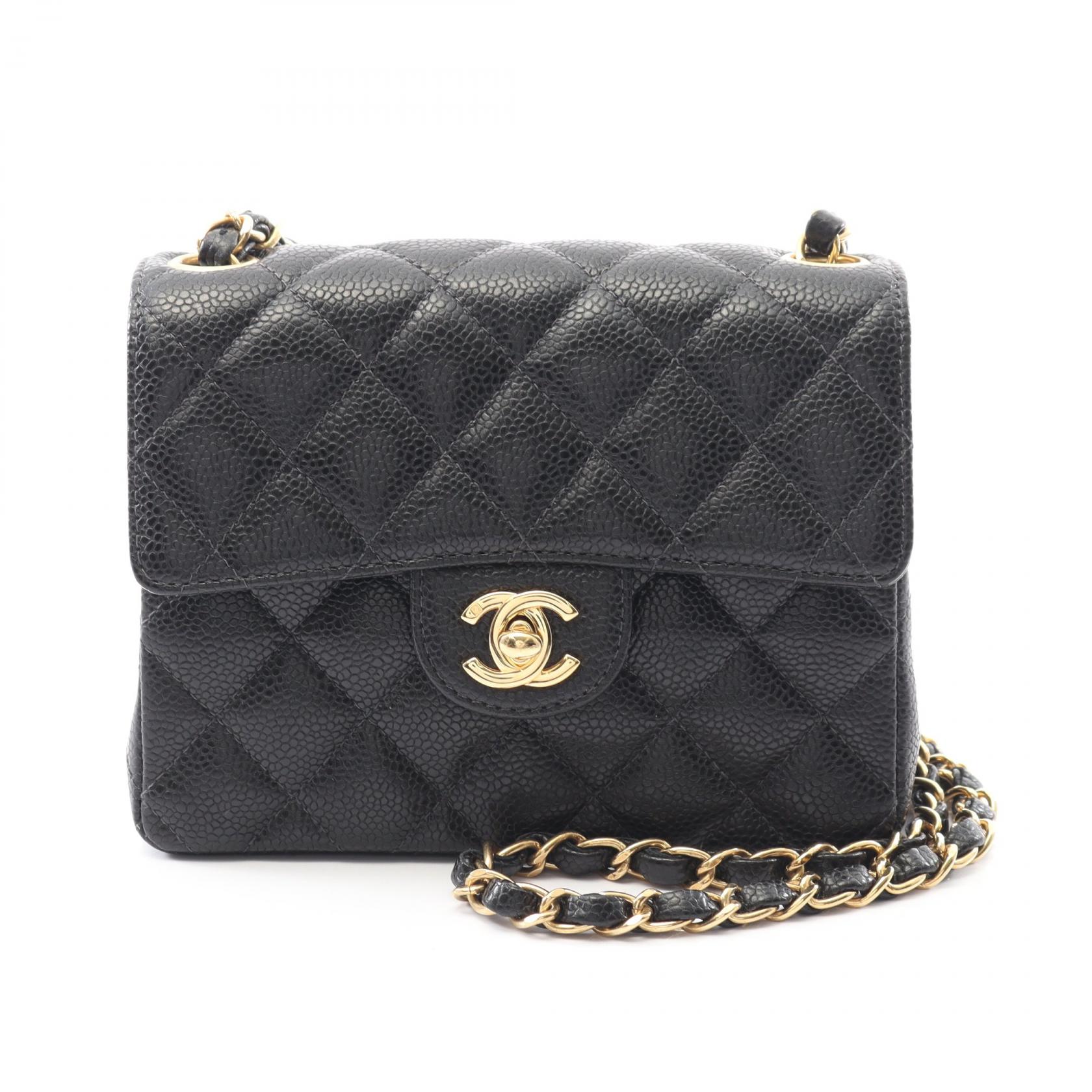 シャネル CHANEL ミニマトラッセ ショルダーバッグ バッグ レザー カーフ（牛革） ブラック系 【中古】