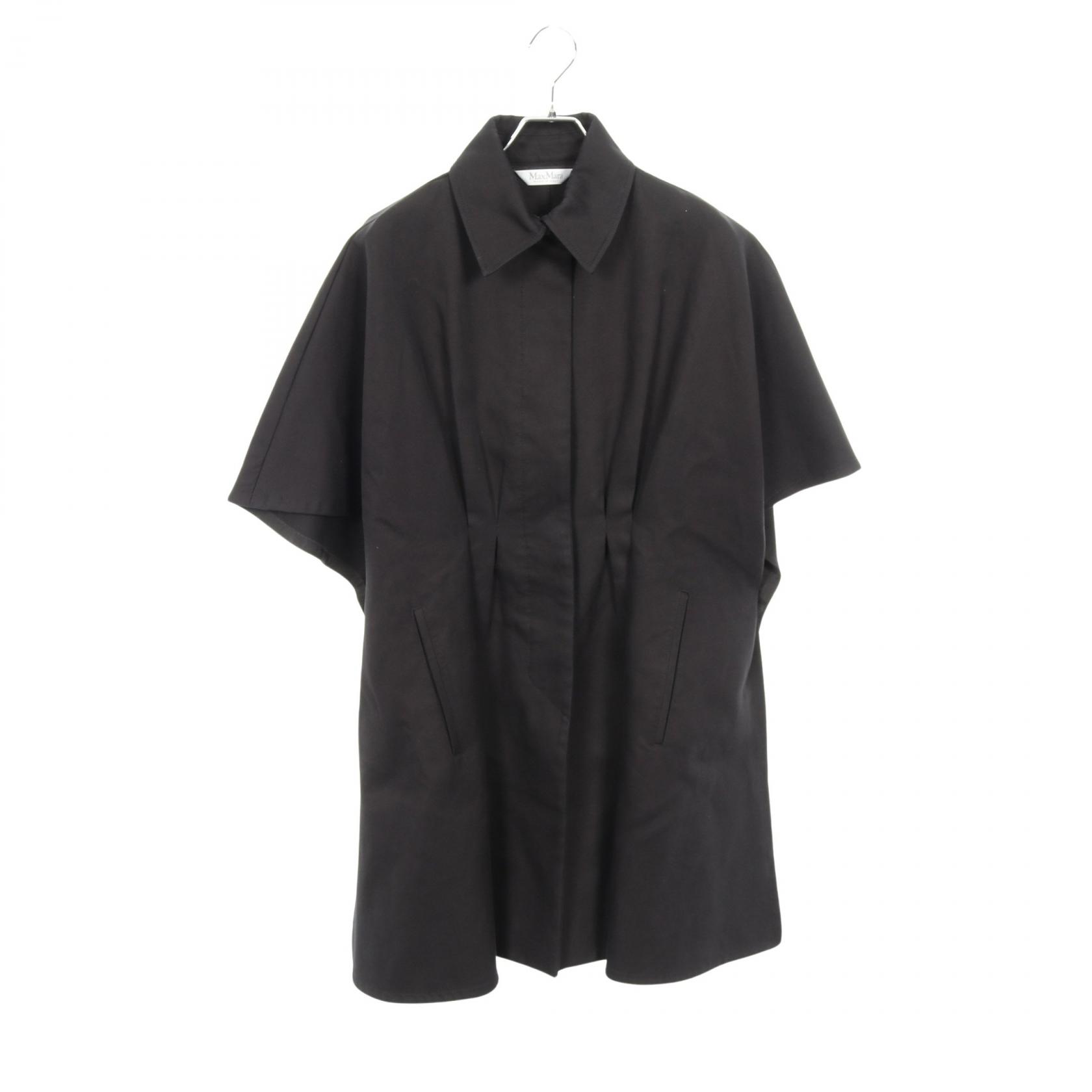 マックスマーラ MAX MARA ケープ ポンチョ 衣料品 アウター コットン ブラック系 【中古】