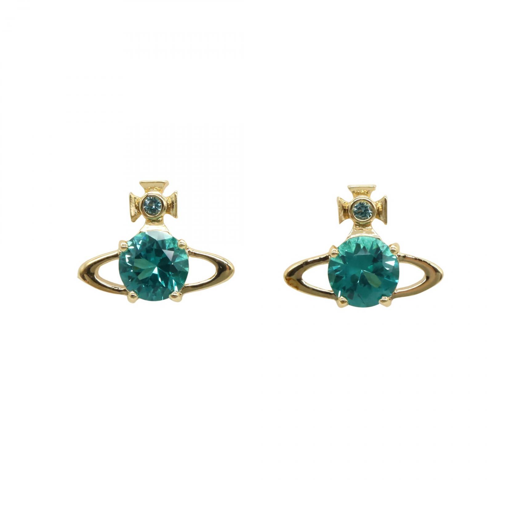 ヴィヴィアンウエストウッド Vivienne Westwood レイナ ピアス ピアス ジュエリー 真鍮 ゴールド系 / グリーン系 62010070/02R702 【新品】