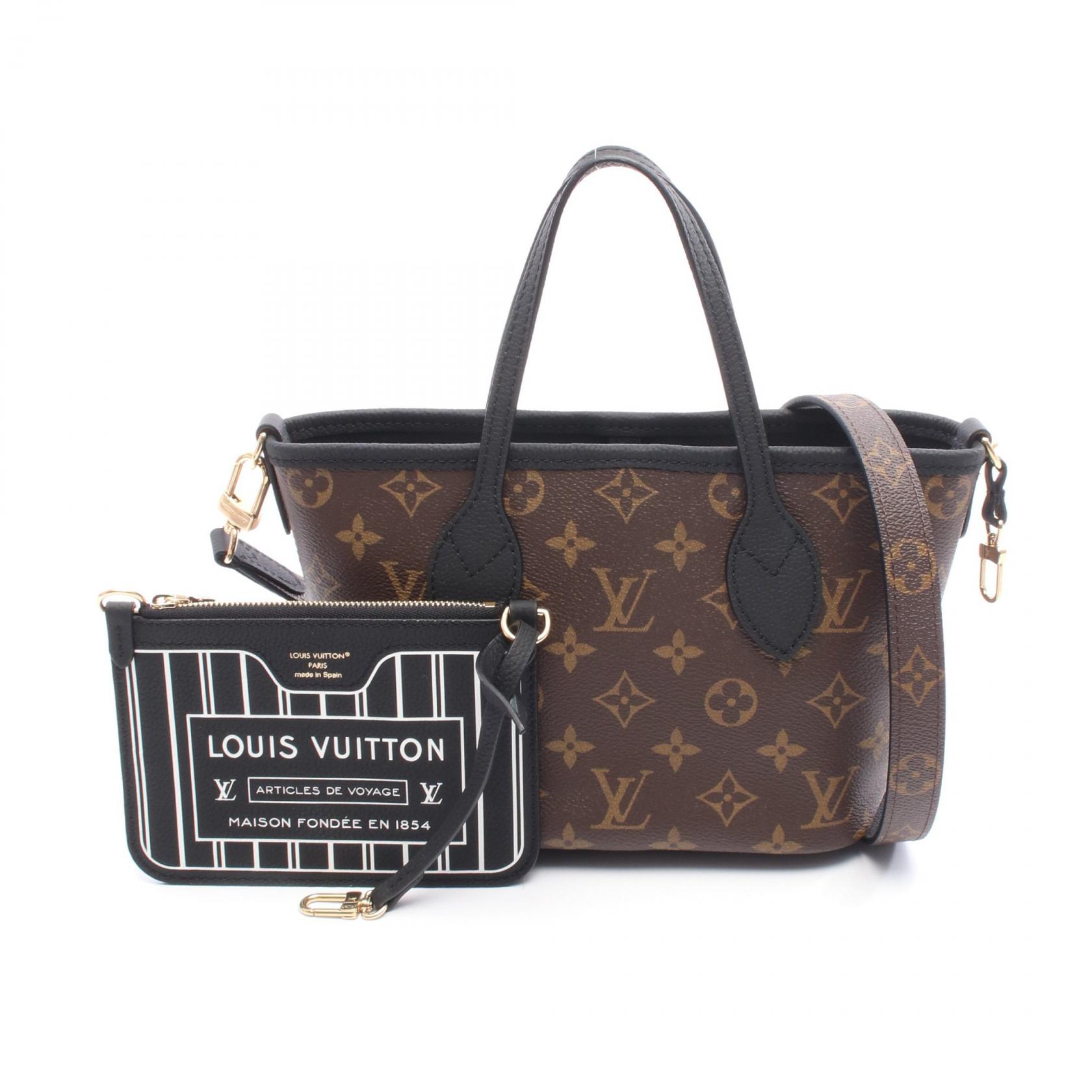 ルイ・ヴィトン LOUIS VUITTON ネヴァーフル インサイドアウトBB トートバッグ バッグ PVCコーティングキャンバス レザー モノグラム ブラウン系 / ブラック系 M12099 【中古】