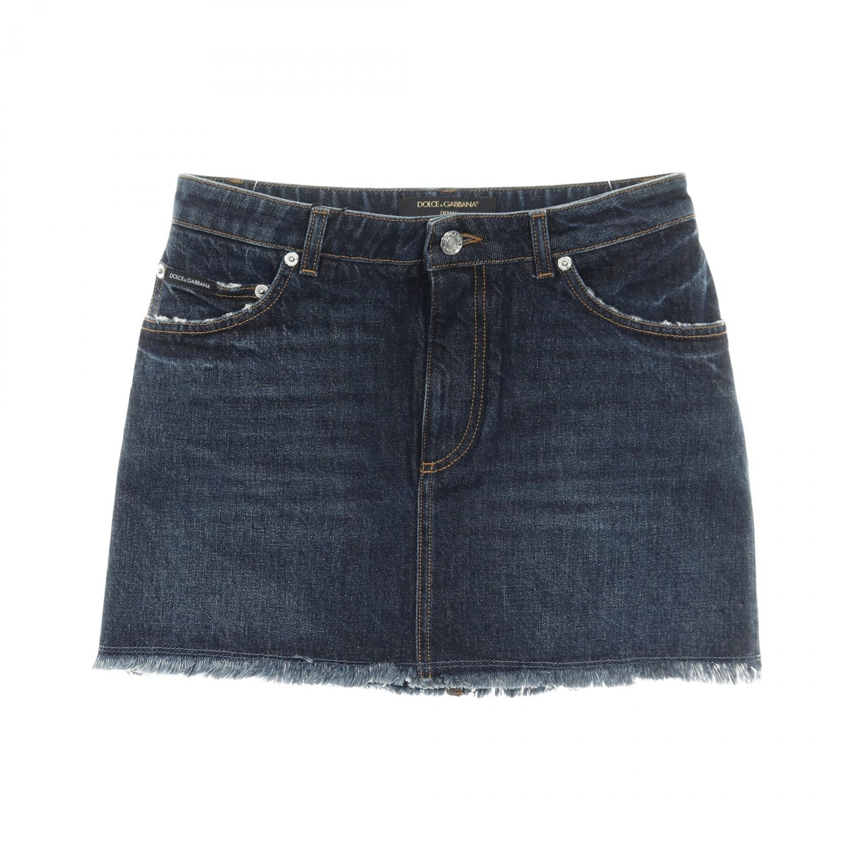 ドルチェアンドガッバーナ DOLCE & GABBANA スカート 衣料品 ボトムス コットン ネイビー系 【中古】