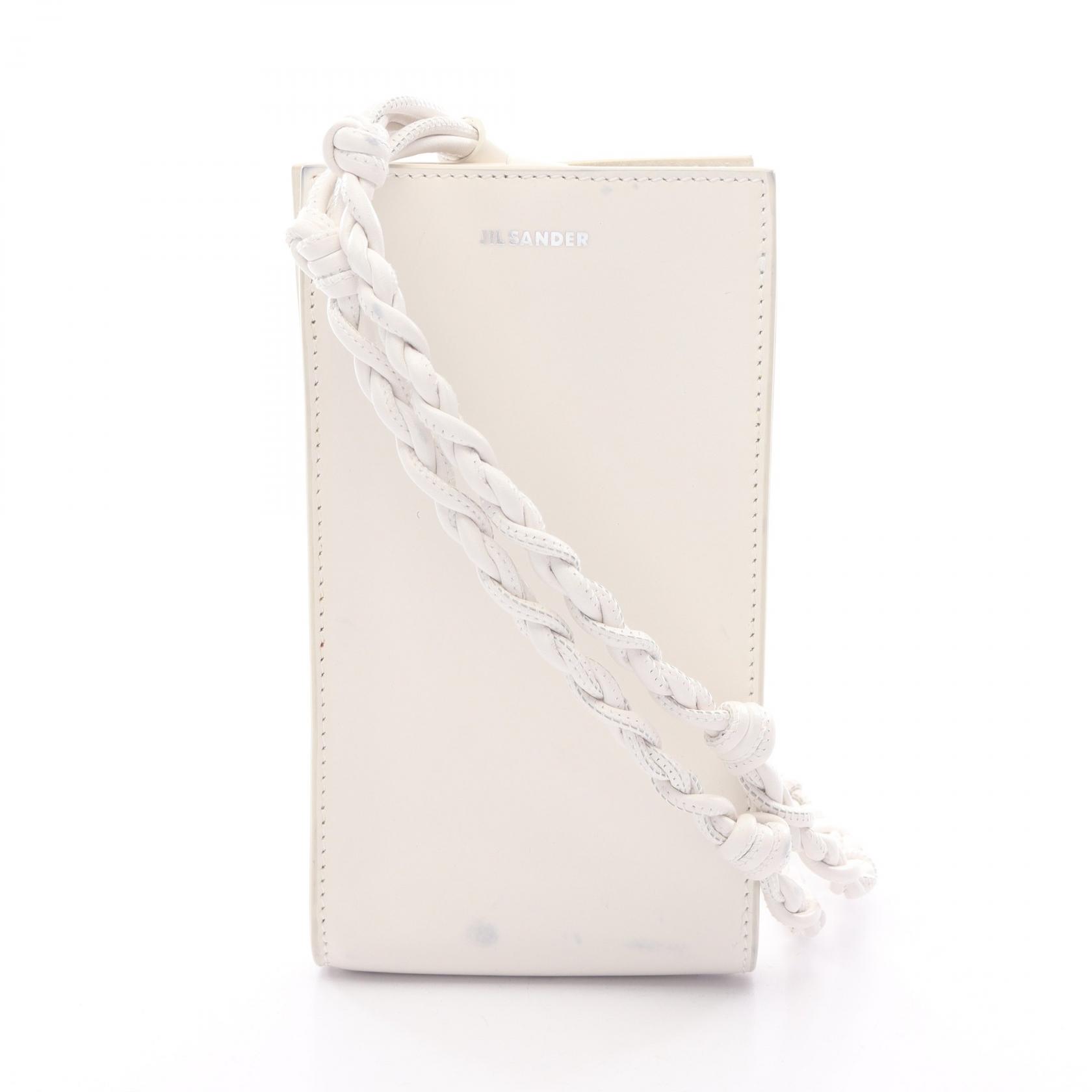 【20%OFFクーポン対象 4/4 20時-4/10 23:59】ジルサンダー JIL SANDER TANGLE タングル ショルダーバッグ バッグ レザー ホワイト系 【中古】