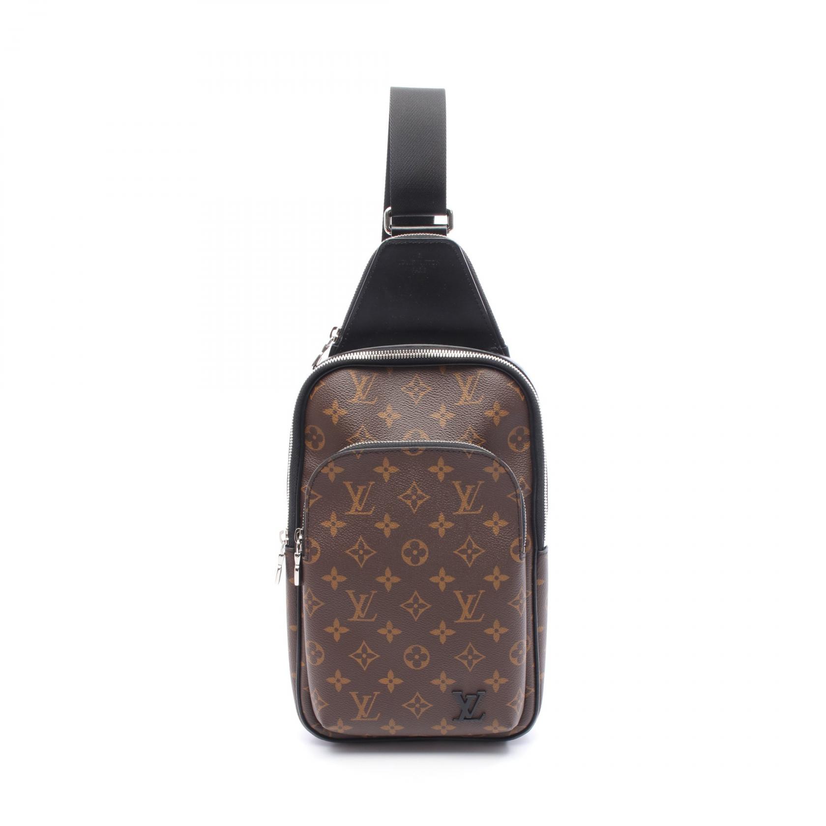 【15%OFFクーポン対象 4/4 20時-4/10 23:59】ルイ・ヴィトン LOUIS VUITTON アヴェニュー スリングバッグ モノグラムマカサー ウエストバッグ ボディバッグ バッグ PVCコーティングキャンバス レザー ブラウン系 / ブラック系 M46327 【中古】
