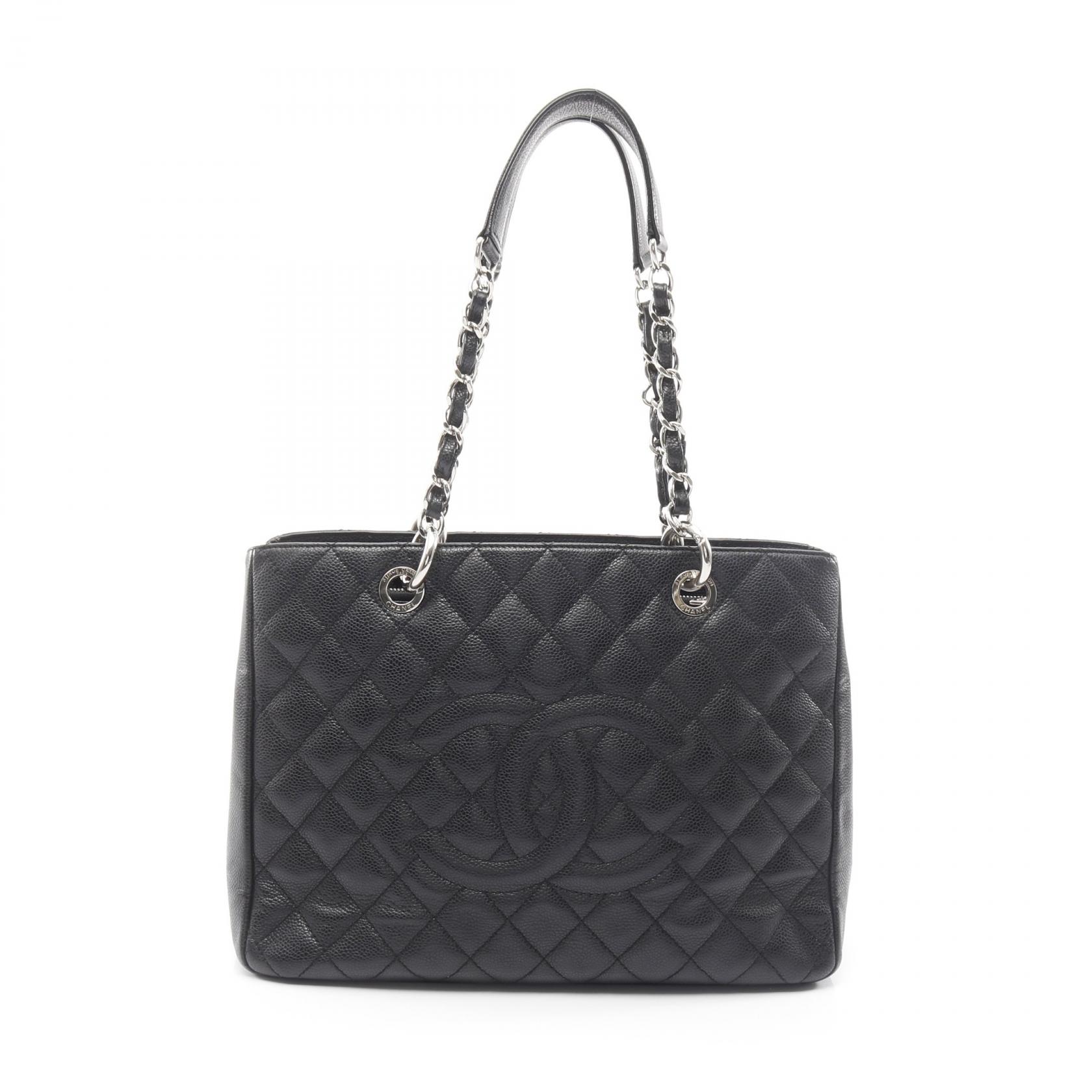 【15%OFFクーポン対象 4/4 20時-4/10 23:59】シャネル CHANEL マトラッセ グランドショッピング GST トートバッグ バッグ キャビアスキン(グレインドカーフ) ブラック系 【中古】