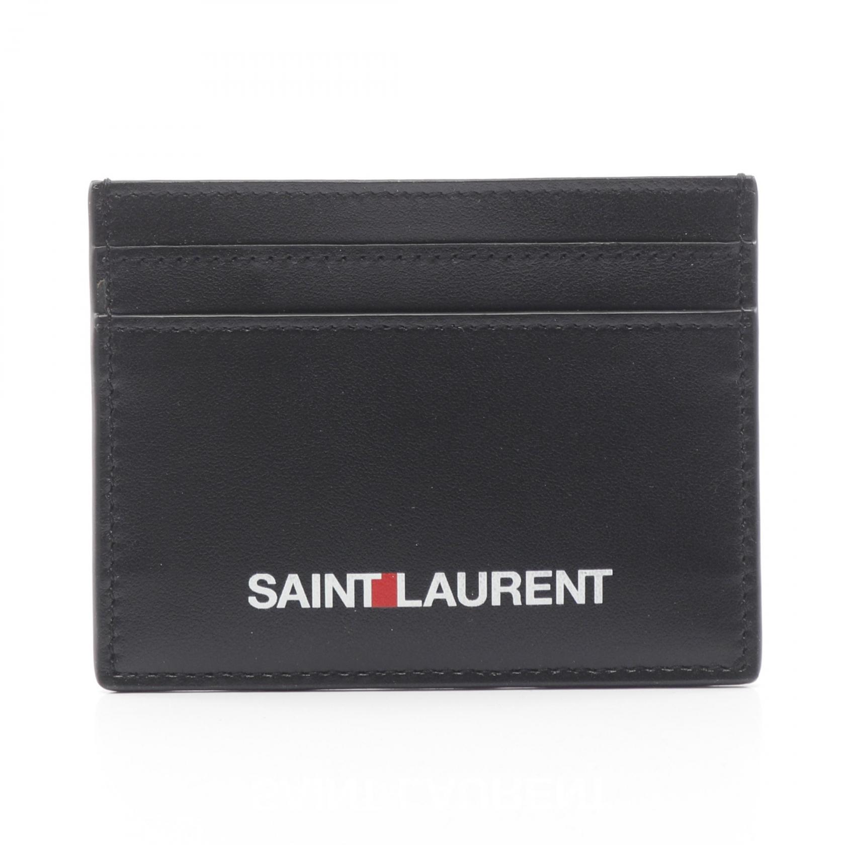 サンローランパリ SAINT LAURENT PARIS カードケース アクセサリー レザー ブラック系 375946 【中古】