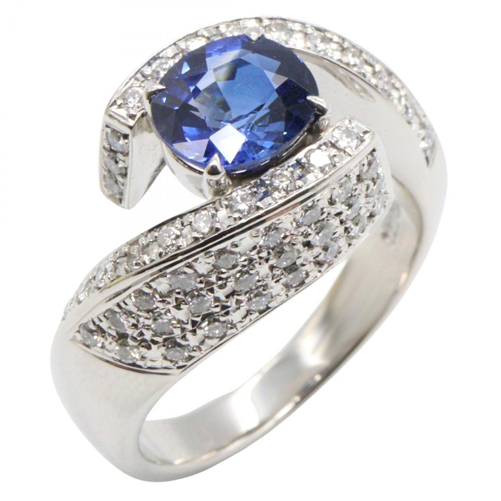 ジュエリー JEWELRY サファイア ダイヤモンド リング リング・指輪 ジュエリー Pt900プラチナ ダイヤモンド サファイア シルバー系 / ブルー系 / クリア系 ｻﾌｧｲｱ 15.9g 【中古】