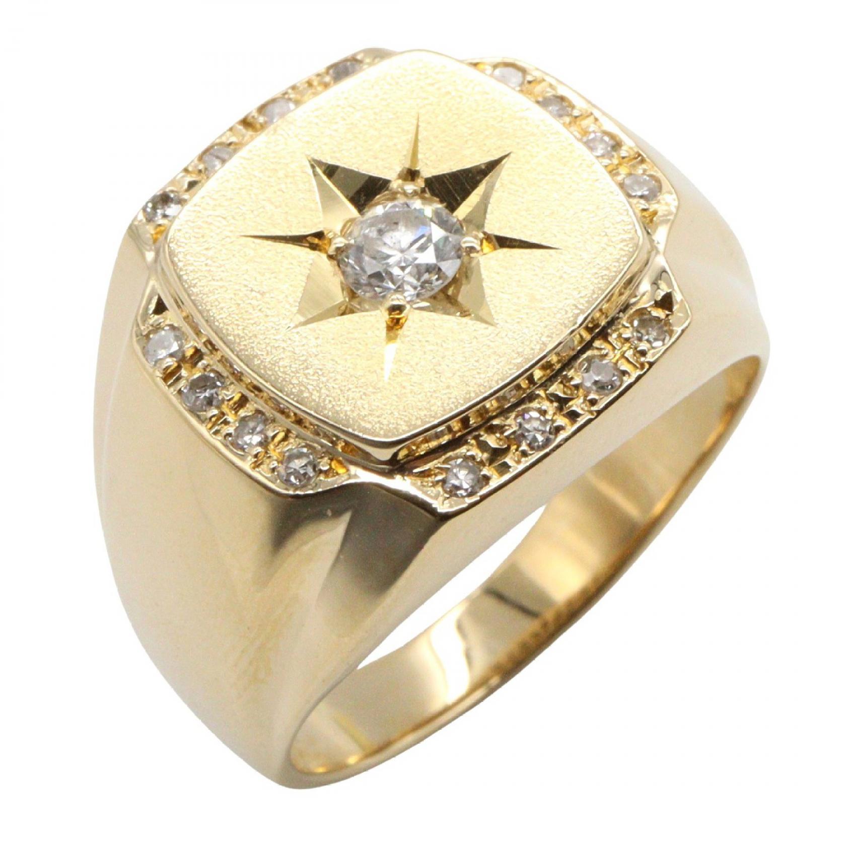 ジュエリー JEWELRY ダイヤモンド リング リング・指輪 ジュエリー K18（イエローゴールド） ダイヤモンド ゴールド系 / クリア系 ﾀﾞｲﾔ 10.9g 【中古】
