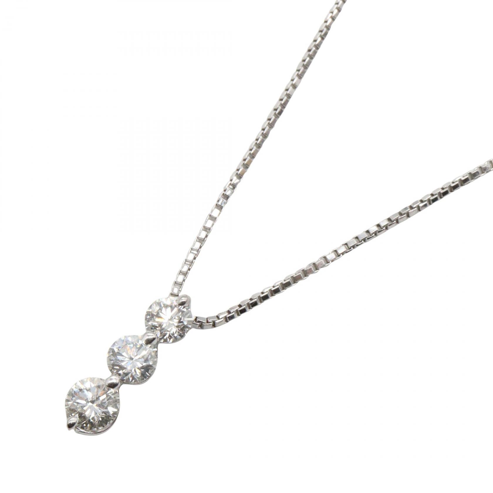 ジュエリー JEWELRY ダイヤモンド ネックレス ネックレス ジュエリー Pt900プラチナ ダイヤモンド シルバー系 / クリア系 ダイヤ 5.2g 【中古】