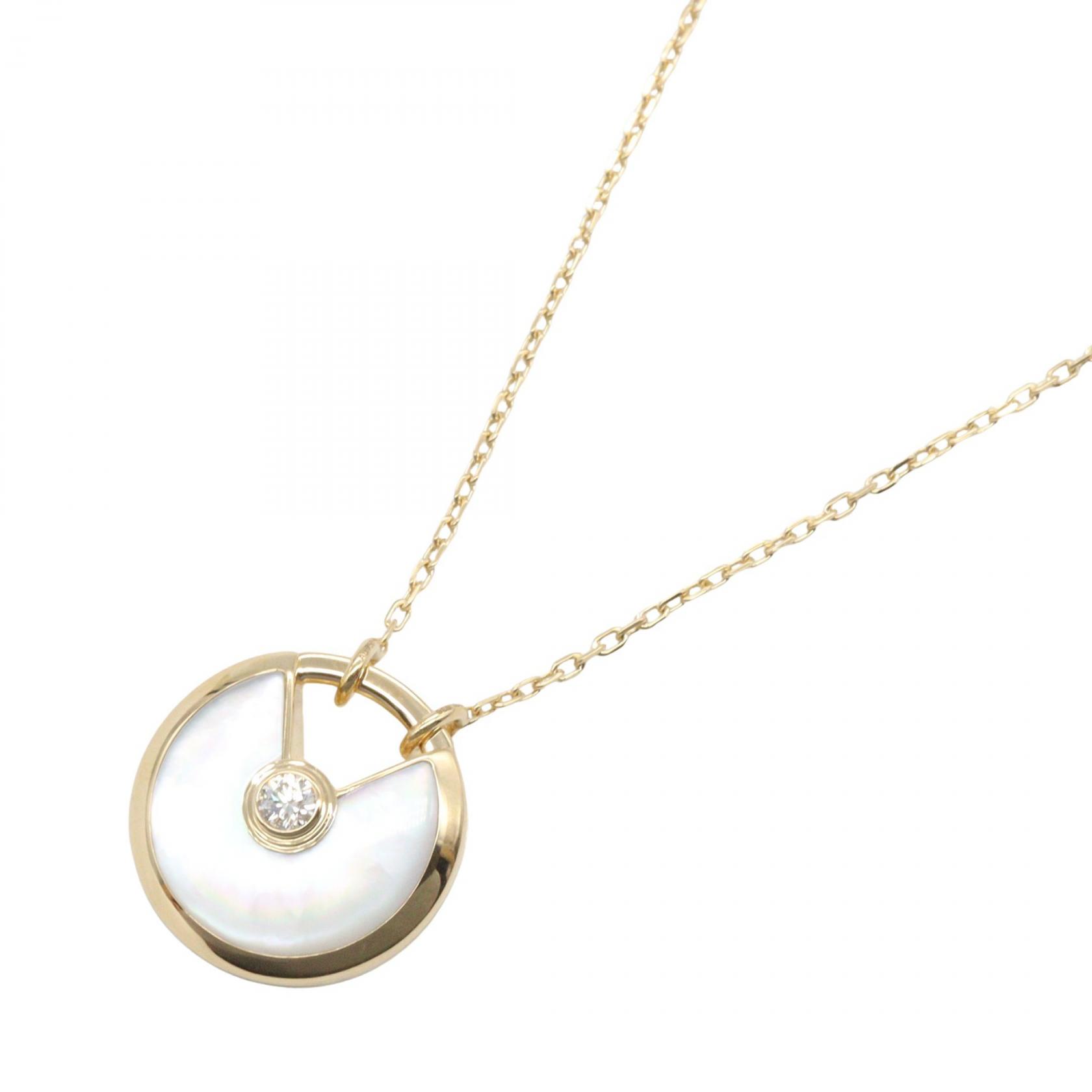 【15%OFFクーポン 7/19 20時～7/26 9:59】カルティエ CARTIER アミュレット マザーオブパール 1PD ネックレス ネックレス ジュエリー K18（イエローゴールド） ダイヤモンド マザーオブパール ゴールド系 / ホワイト系 / クリア系 【中古】｜RECLO（リクロ）店