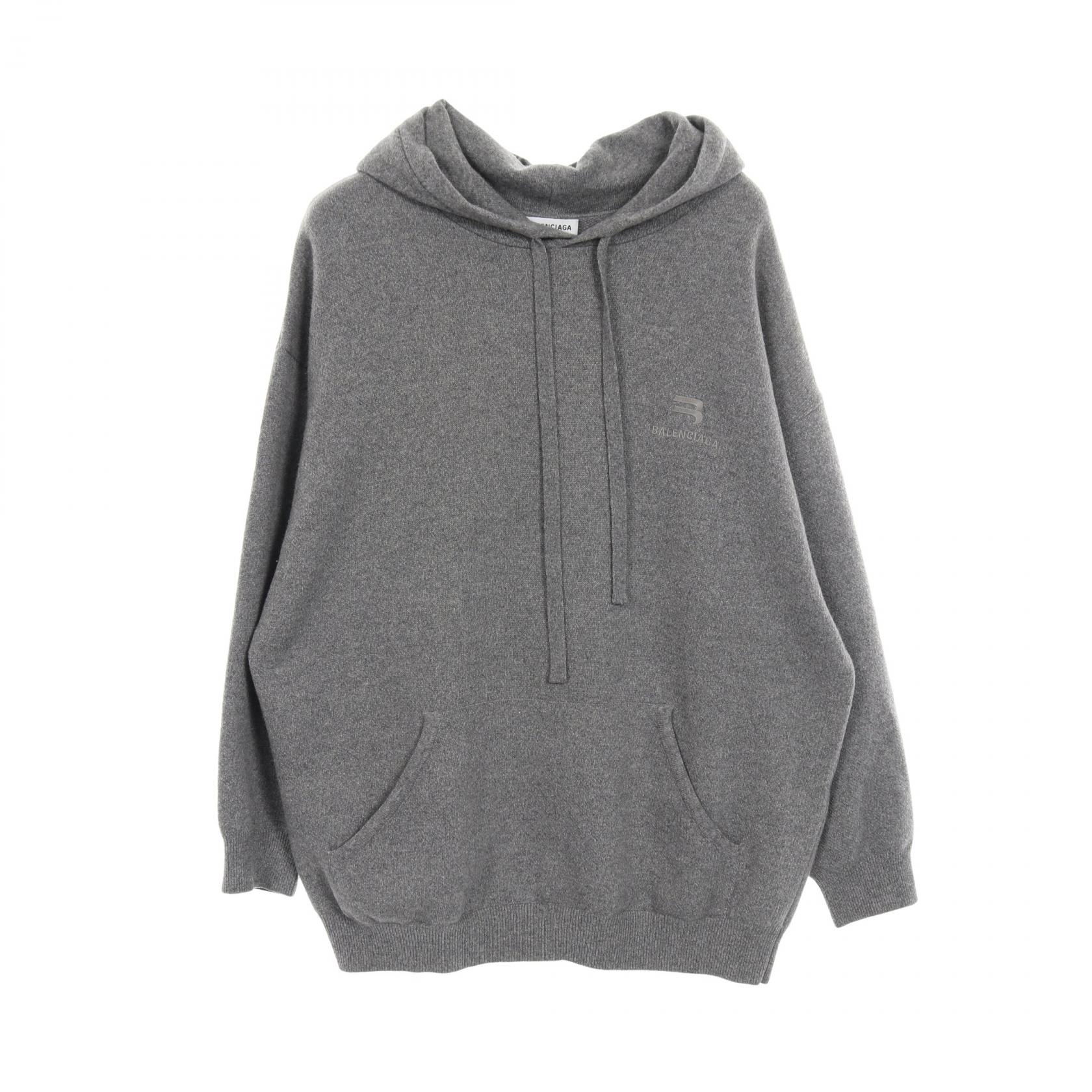 バレンシアガ BALENCIAGA パーカー 衣料品 トップス カシミヤ ウール グレー系 【中古】