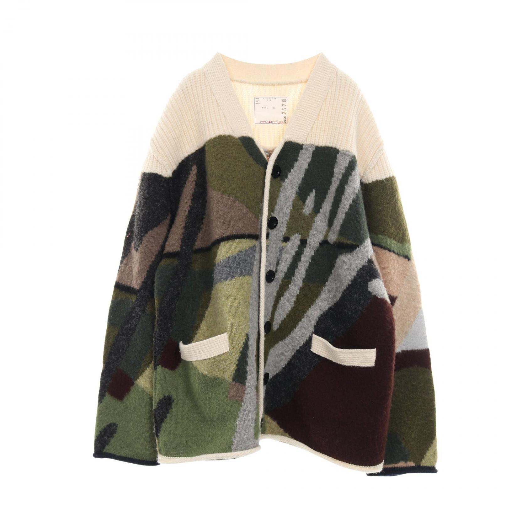 楽天市場】【中古】sacai×KAWS21AW｢Jacquard Knit Poncho｣ジャガード