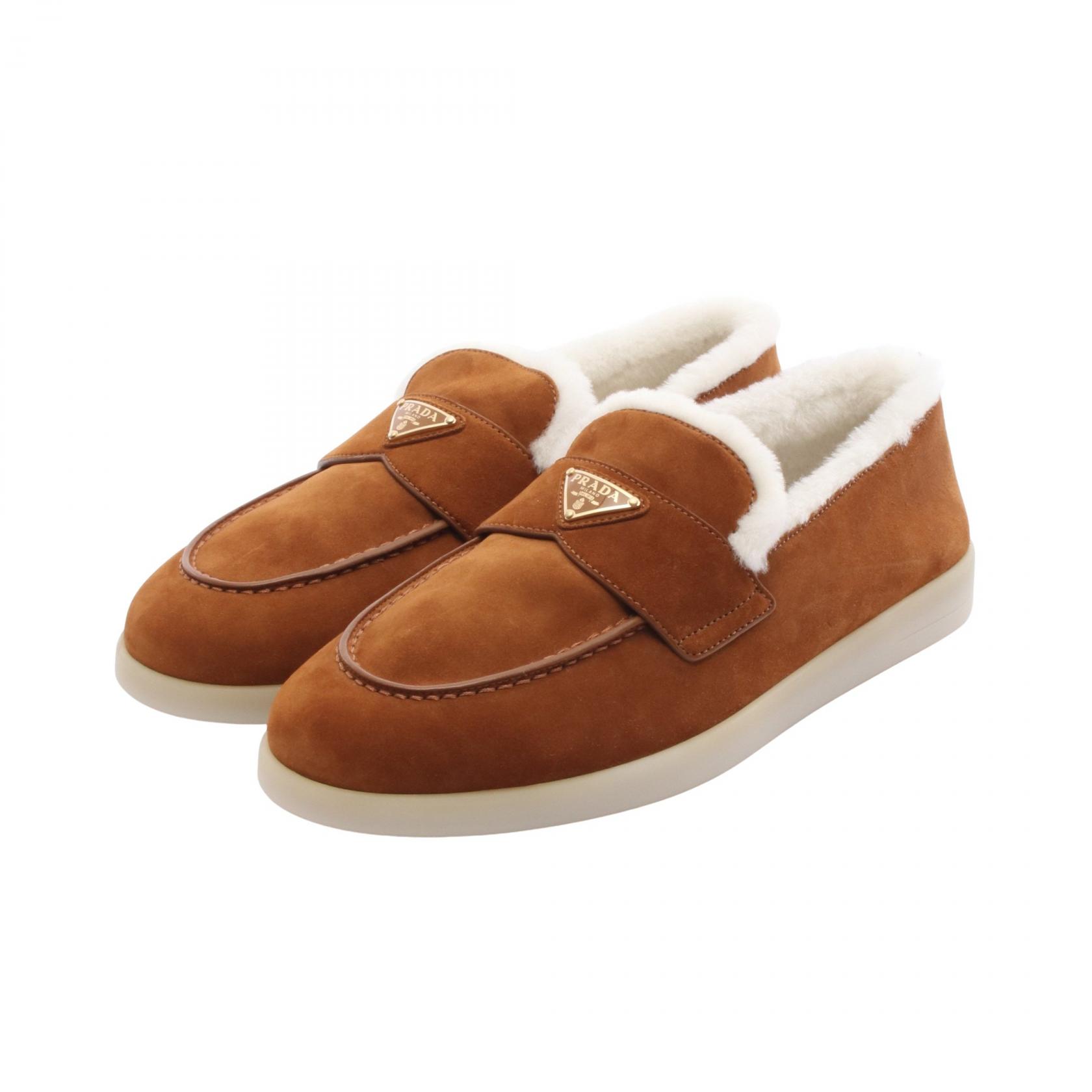 楽天市場】プラダ ローファー ダーク ブラウン レザー パンプス 靴