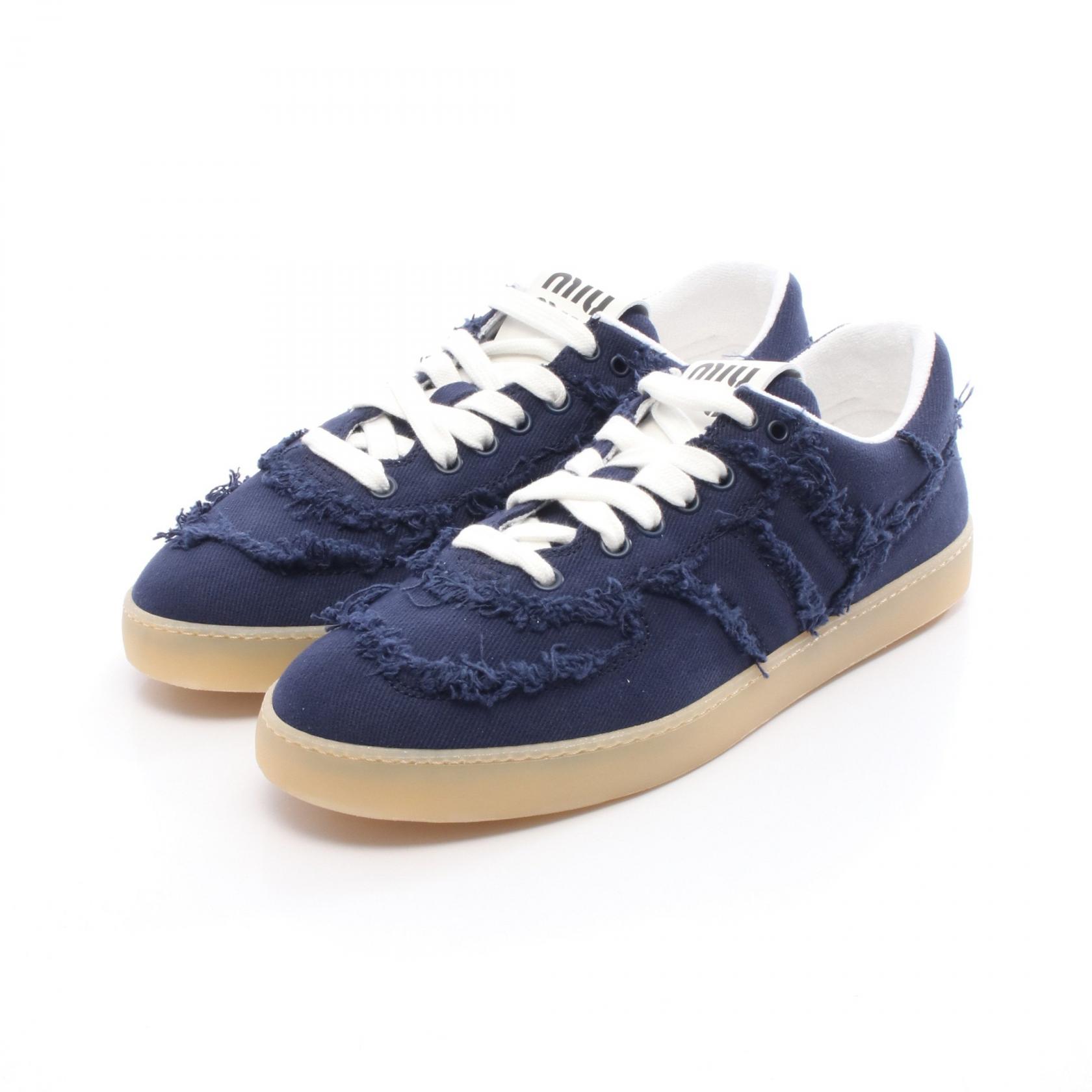 ミュウ ミュウ Miu Miu スニーカー 靴 デニム ネイビー系 【中古】｜RECLO（リクロ）店