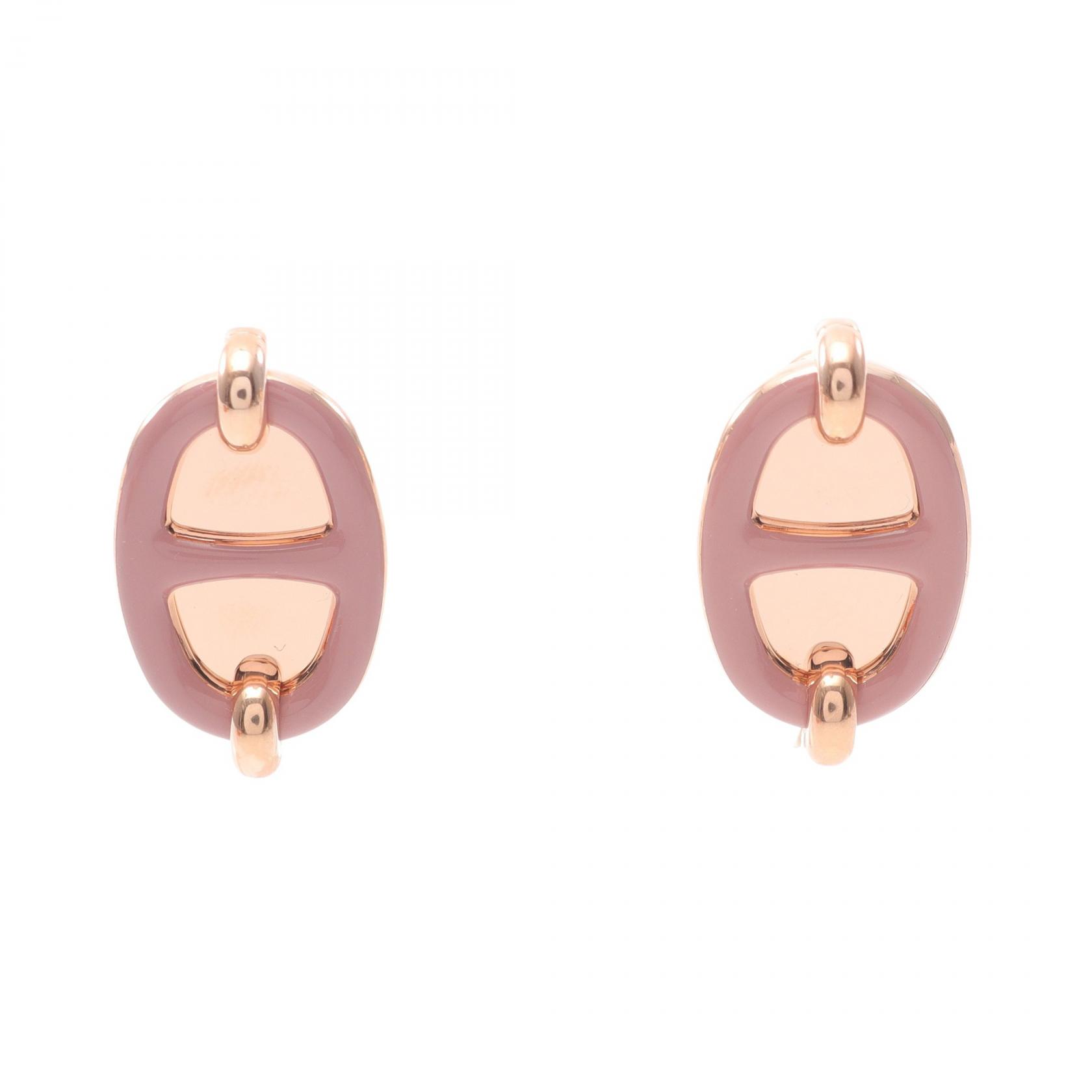 楽天市場】エルメス HERMES ミニ・マイヨン ピアス 黒 ピンクゴールド