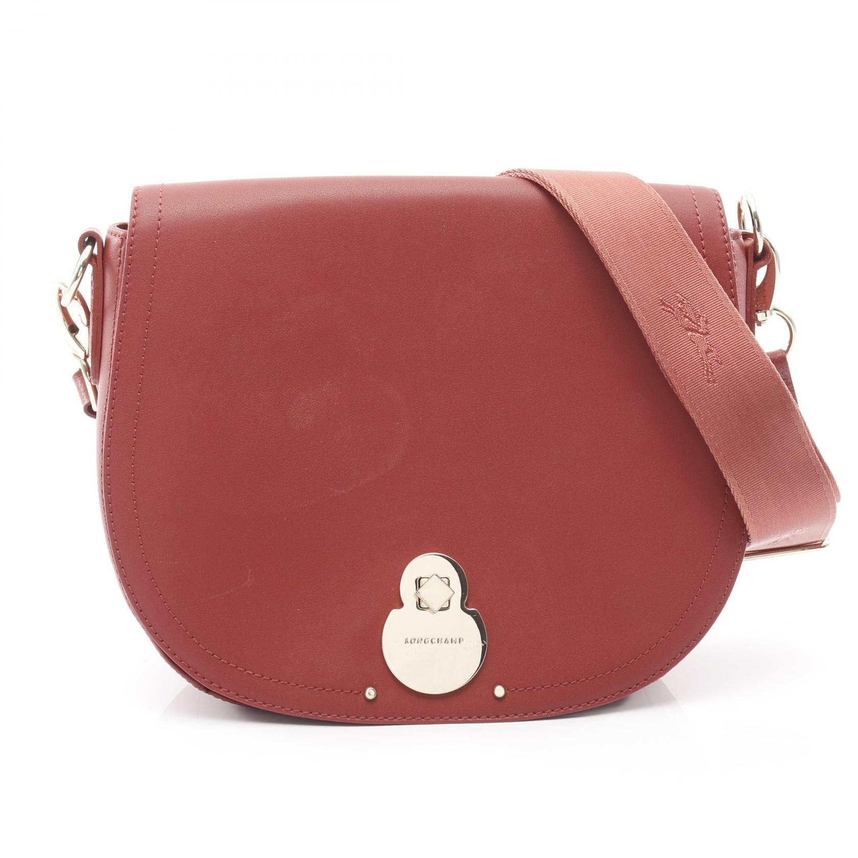 ロンシャン Longchamp カヴァルケード ショルダーバッグ バッグ レザー レッド系 【中古】