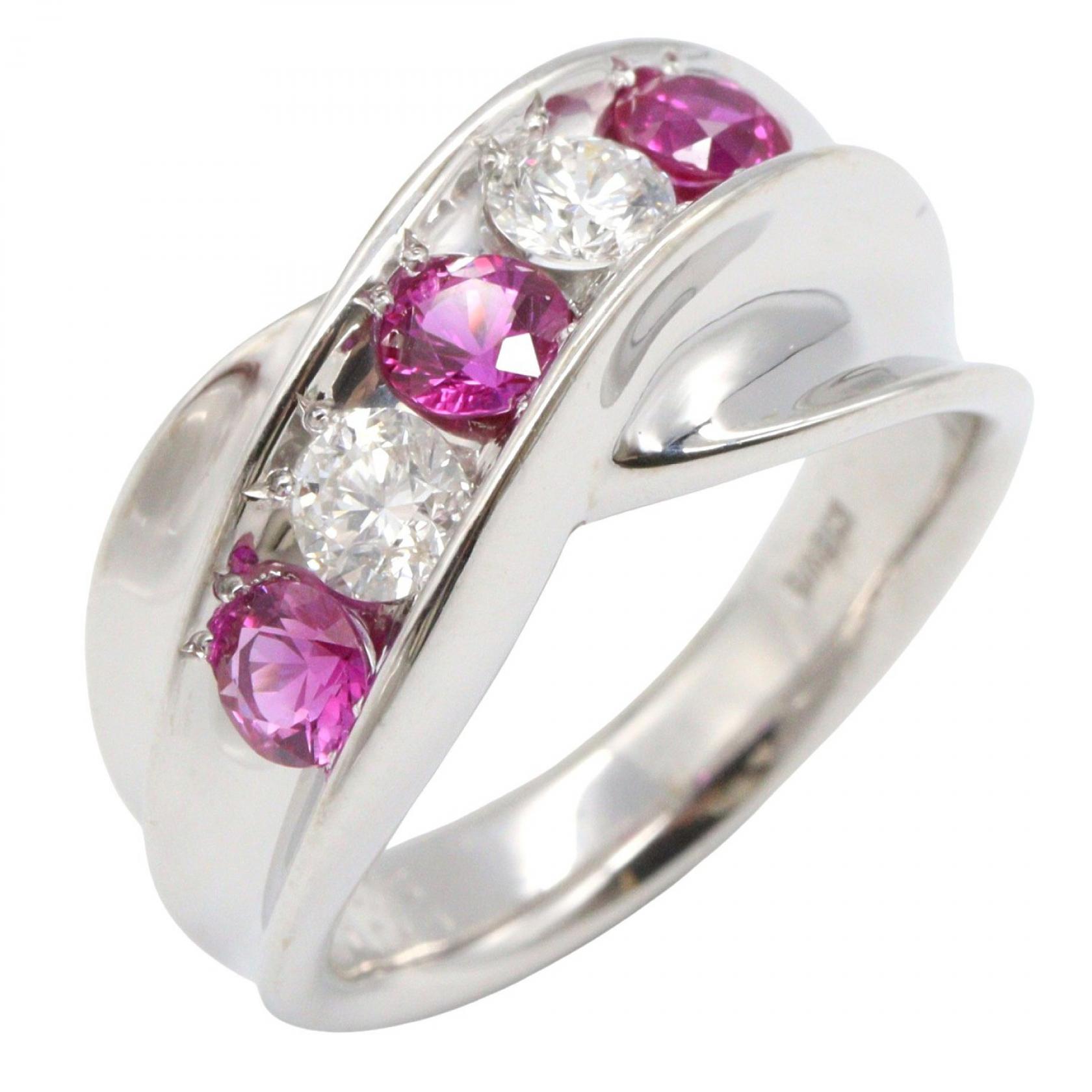 ジュエリー JEWELRY ルビー ダイヤモンド リング リング・指輪 ジュエリー K18WG（ホワイトゴールド） ダイヤモンド ルビー シルバー系 / レッド系 / クリア系 ﾙﾋﾞｰ 11.0g 【中古】