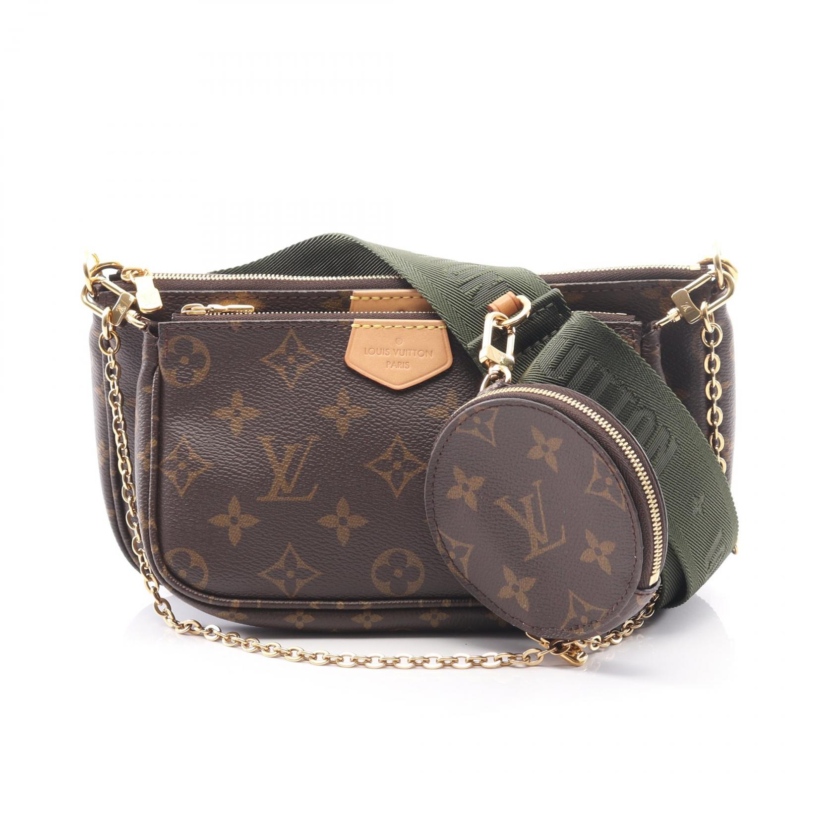 ルイ・ヴィトン LOUIS VUITTON ミュルティ ポシェットアクセソワール モノグラム カーキ ショルダーバッグ バッグ PVCコーティングキャンバス レザー ブラウン系 / カーキ系 M44813 【中古】｜RECLO（リクロ）店