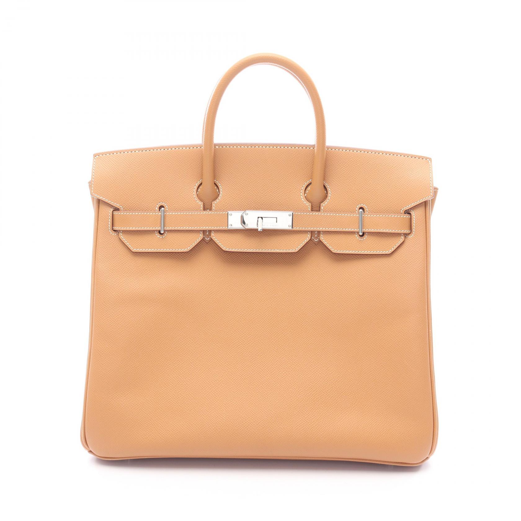 【15%OFFクーポン対象 4/4 20時-4/10 23:59】エルメス HERMES オータクロア32 ナチュラル ハンドバッグ バッグ ヴォーエプソン ヴォーエプソン ブラウン系 【中古】