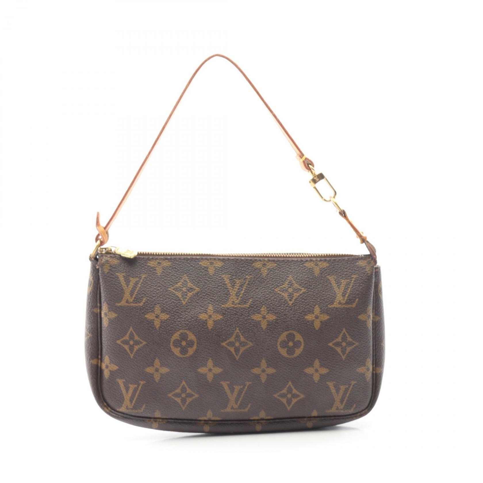 【全品ポイント11倍｜7/30 0:00-23:59】ルイ・ヴィトン LOUIS VUITTON ポシェットアクセソワール モノグラム ハンドバッグ バッグ PVCコーティングキャンバス レザー ブラウン系 M51980 【中古】｜RECLO（リクロ）店