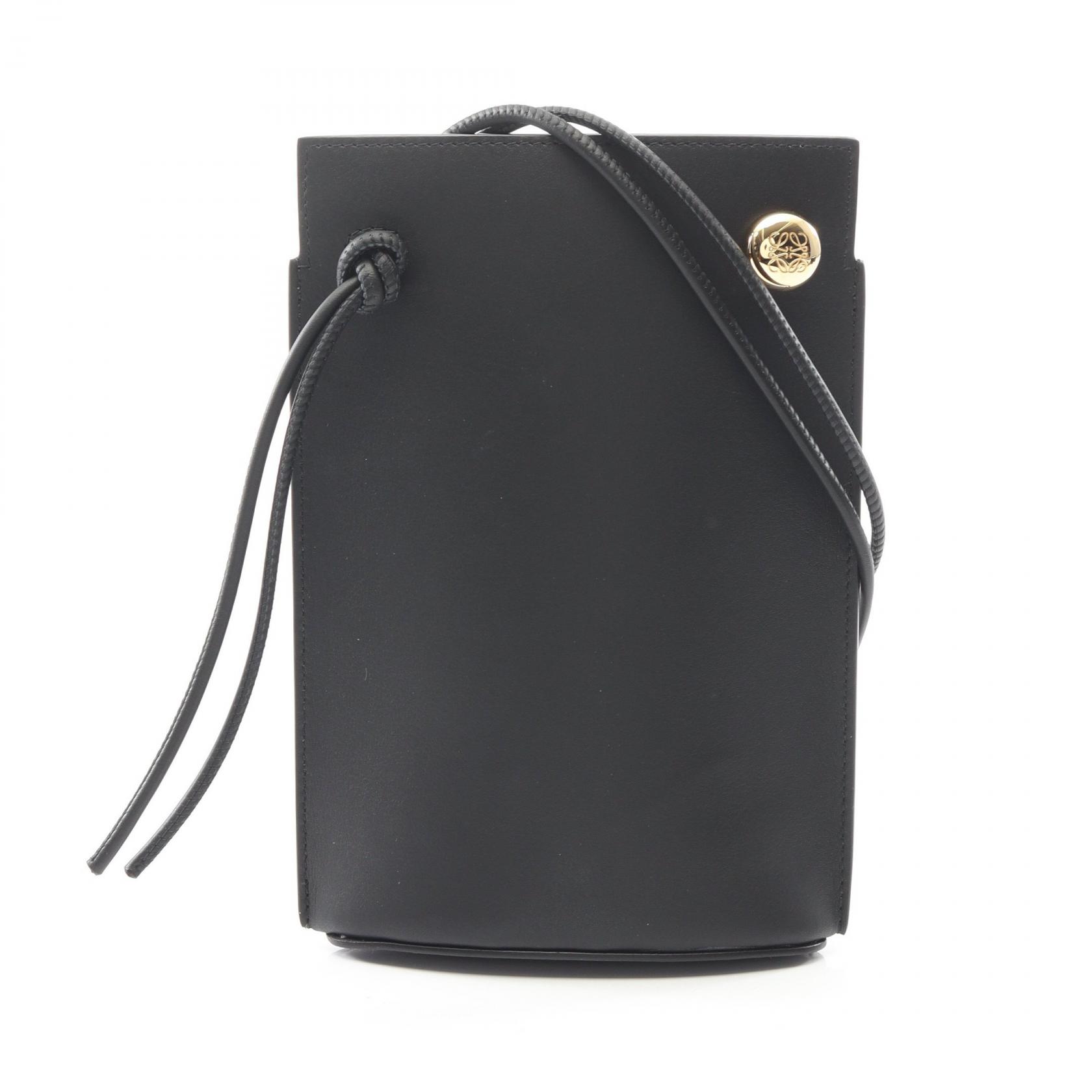ロエベ LOEWE ぺブル ダイス ポケット ショルダーバッグ バッグ レザー ブラック系 CPBPR12X021100 【新品】
