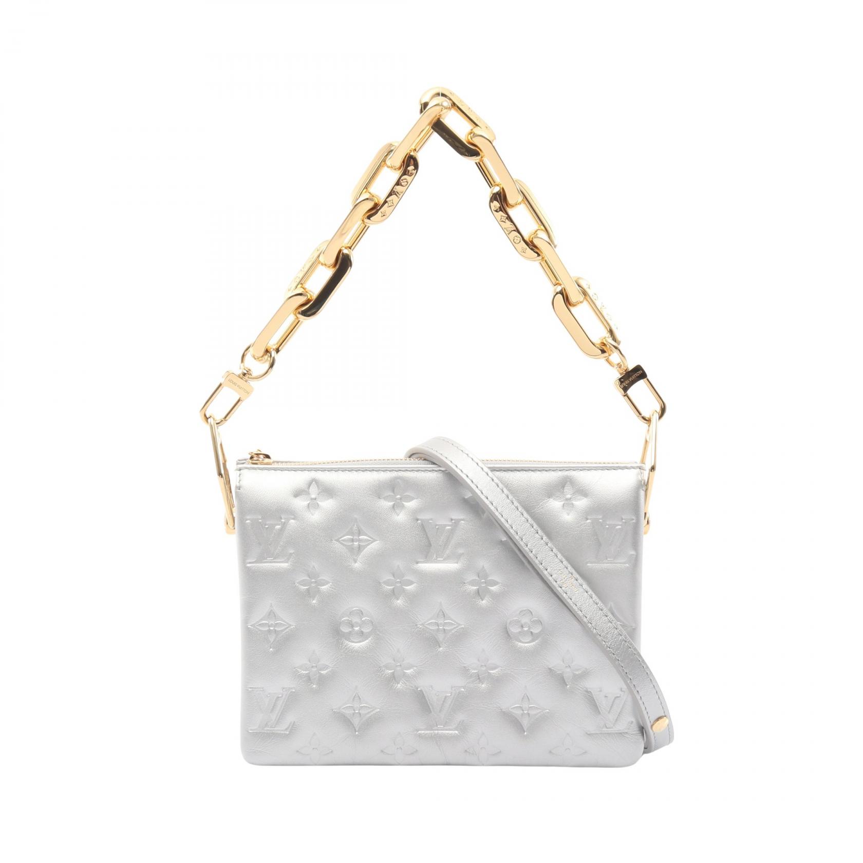 ルイ・ヴィトン LOUIS VUITTON クッサンBB モノグラムエンボス ショルダーバッグ バッグ レザー モノグラム・エンボス シルバー系 M20567 【中古】