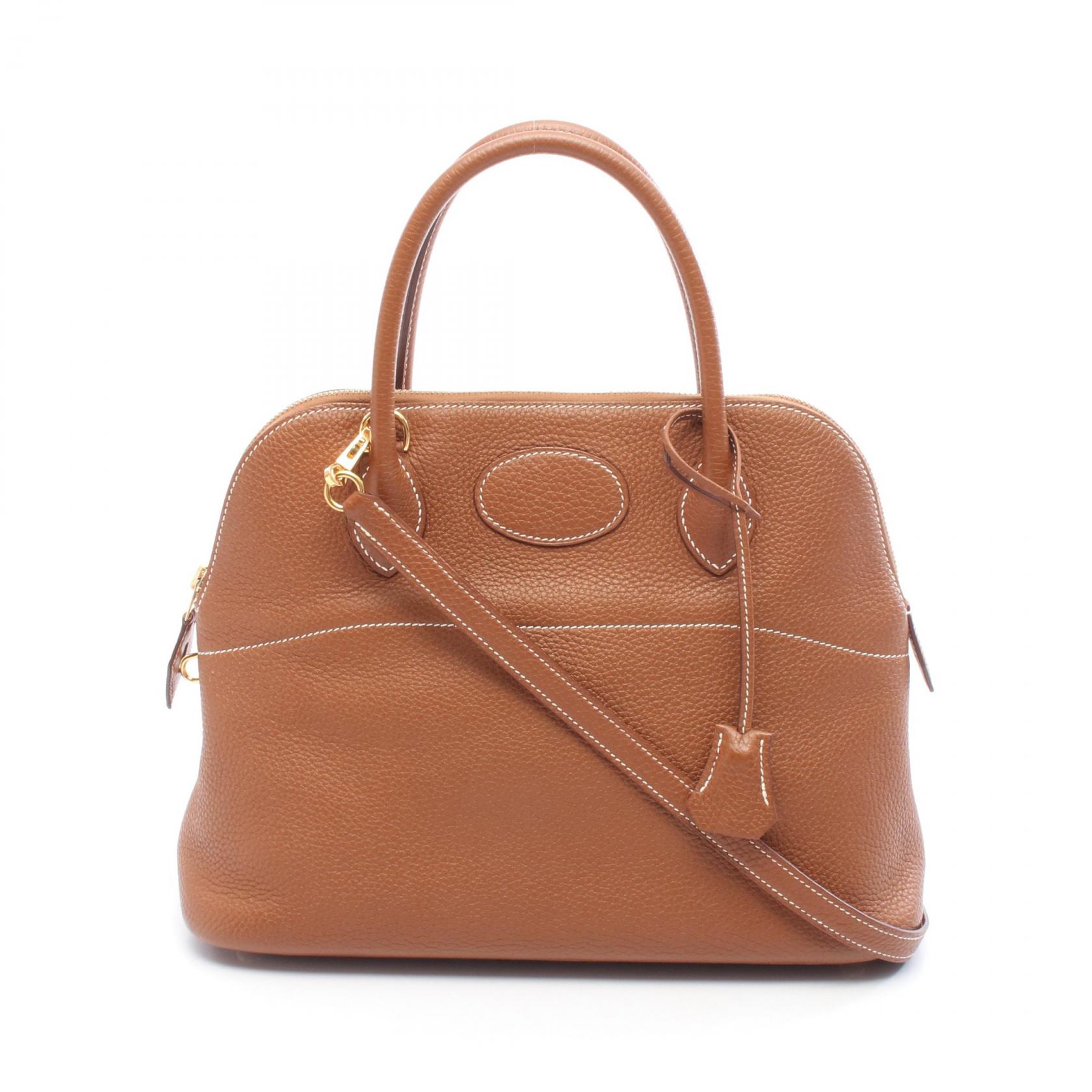エルメス HERMES ボリード31 ゴールド ハンドバッグ バッグ レザー トリヨンクレマンス トリヨンクレマンス ブラウン系 【中古】