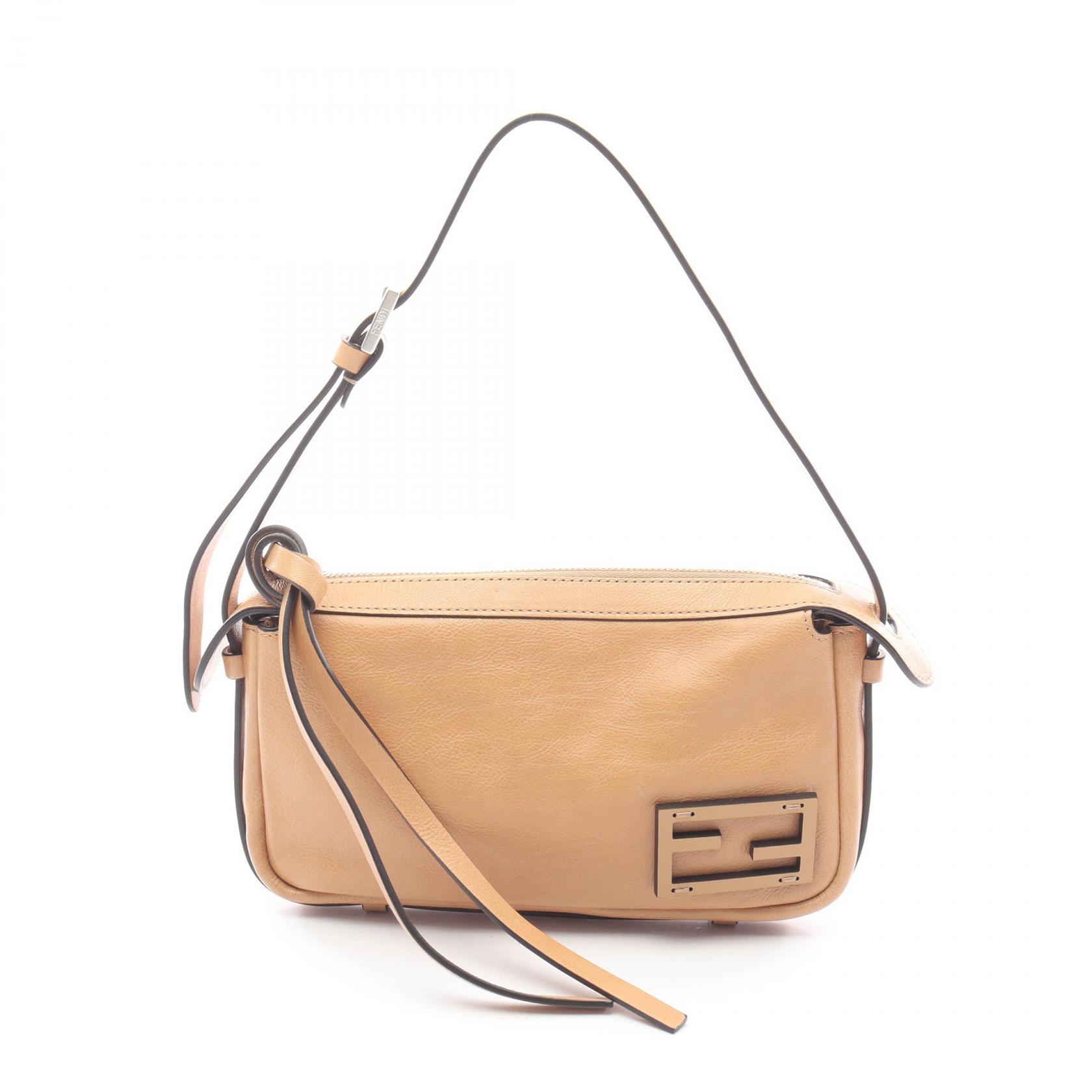 フェンディ FENDI Simply FENDY シンプリー フェンディ ミニ ショルダーバッグ バッグ レザー ベージュ系 8BS097 【中古】